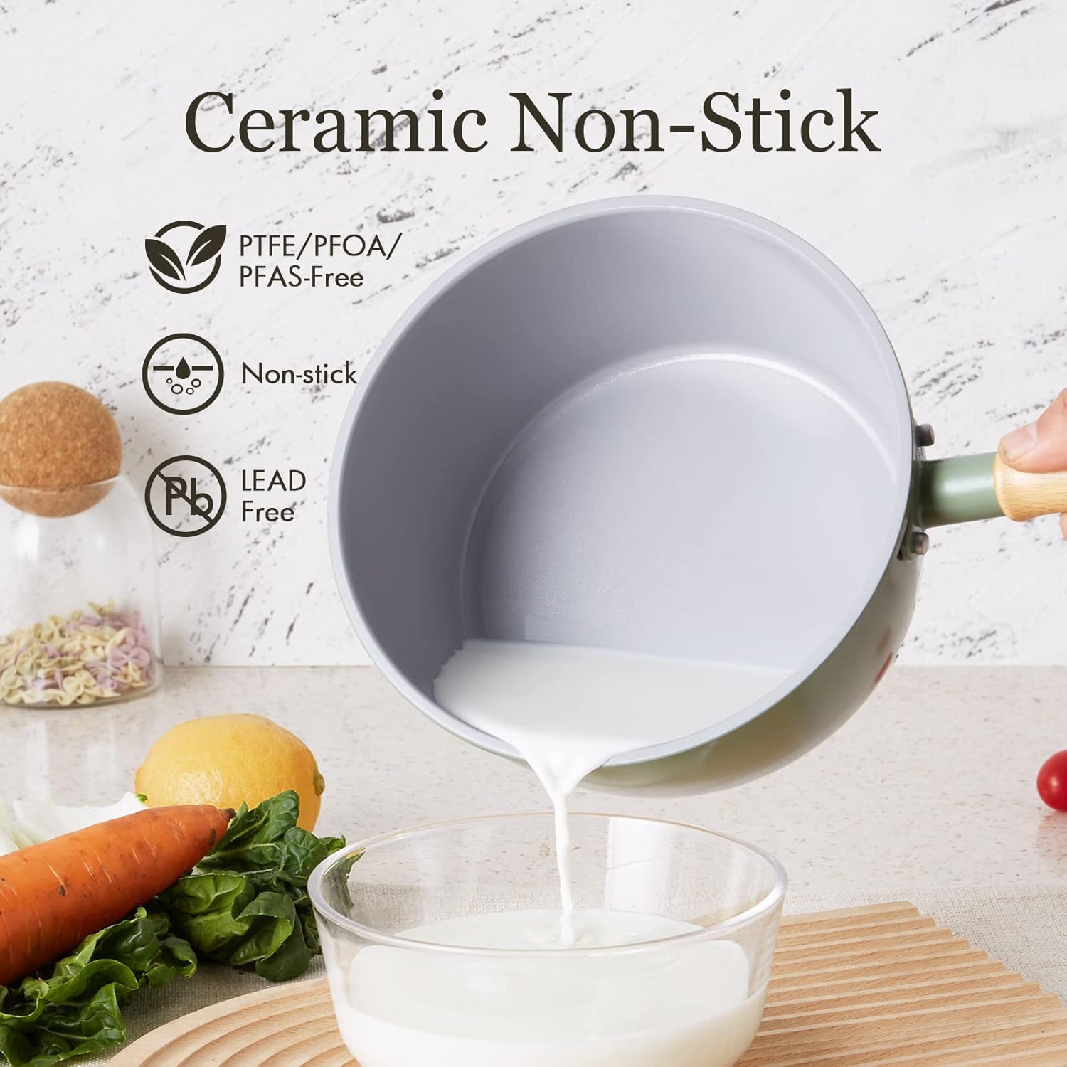 Perfect Small Saucepan 2 Quarts Nonstick Easy Clean