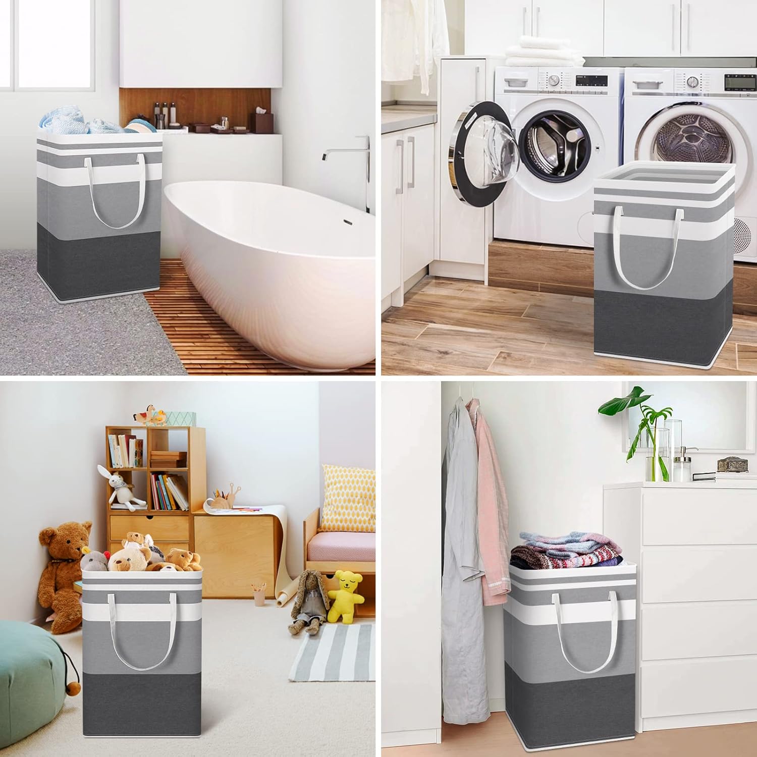 HomeHacks 3-Pack Large Laundry Basket Powerful Design Durable Waterproof