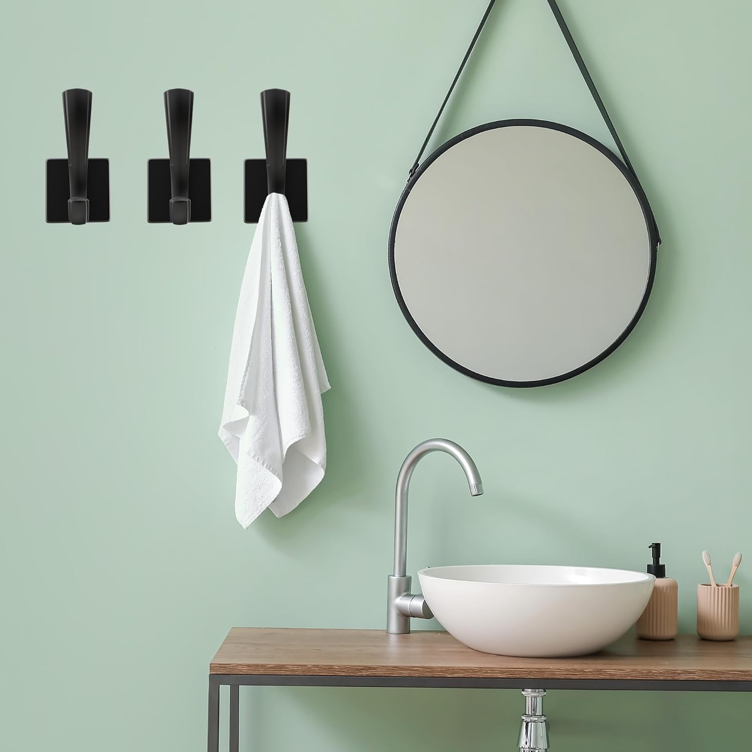 Welcome toTOFIIGREM - Heavy Duty Black Towel Hook for Bathroom Coats Key Hangers