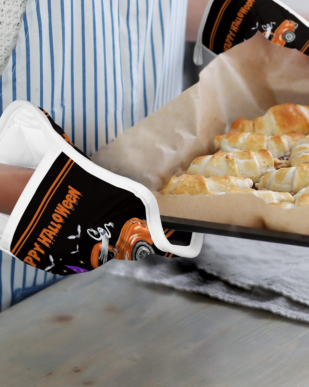 HilariousM Spooky Halloween 5-Piece Pot Holder Set