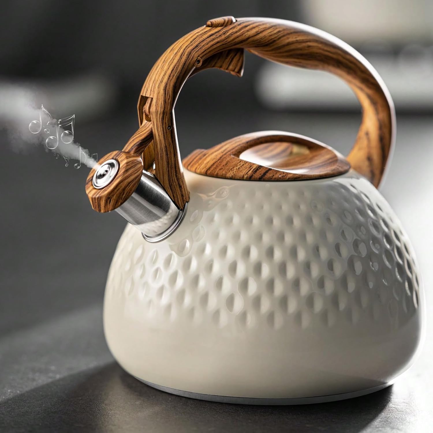 Shoxil Tea Kettle 27 Quart Wood Handle Stainless Steel