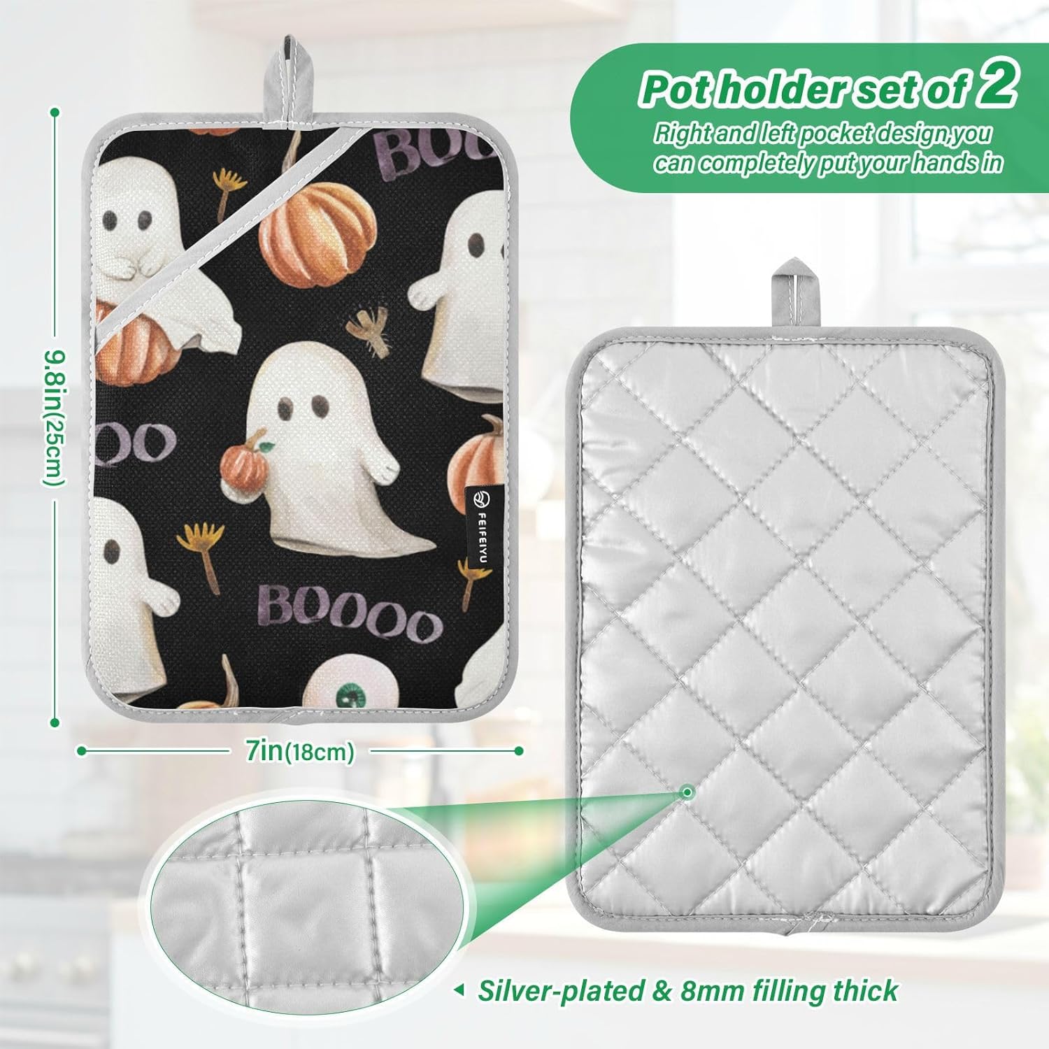 Cute Halloween Vintage Pot Holder Set
