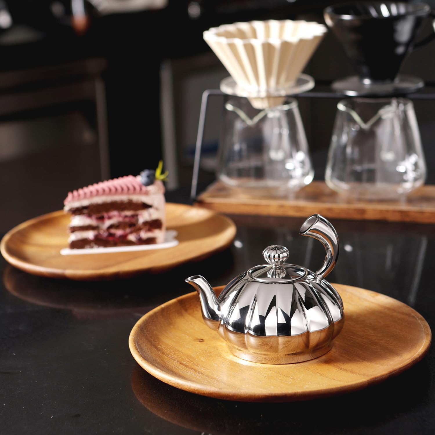 Pumpkin-Style Stainless Steel Tea Kettle Small Durable for Coffee Tea