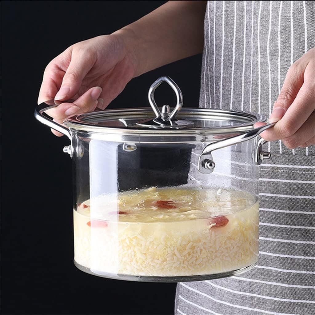 Elegant Glass Pot with Cover for Cooking and Storage