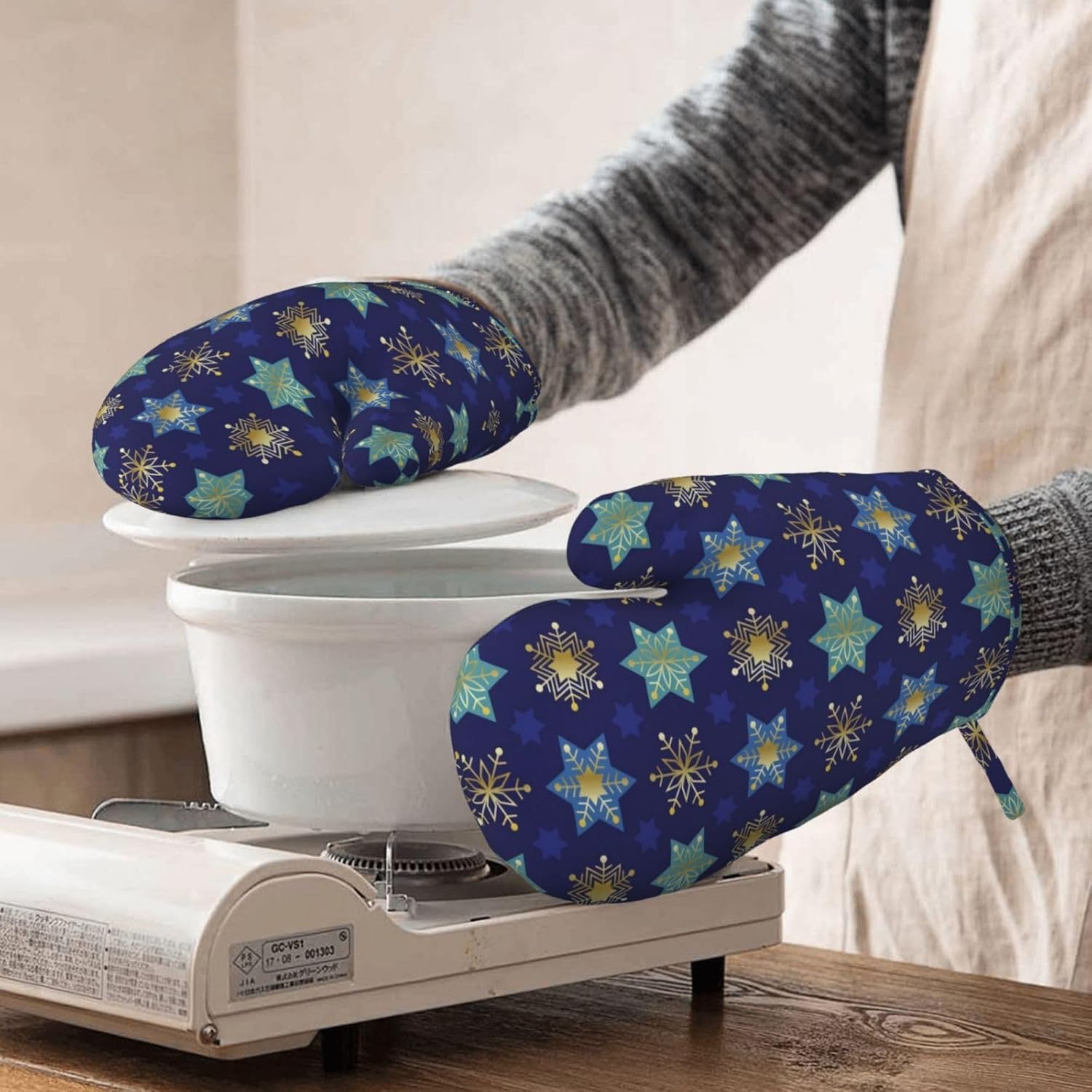 Happy Hanukkah Silicone Oven Mitts
