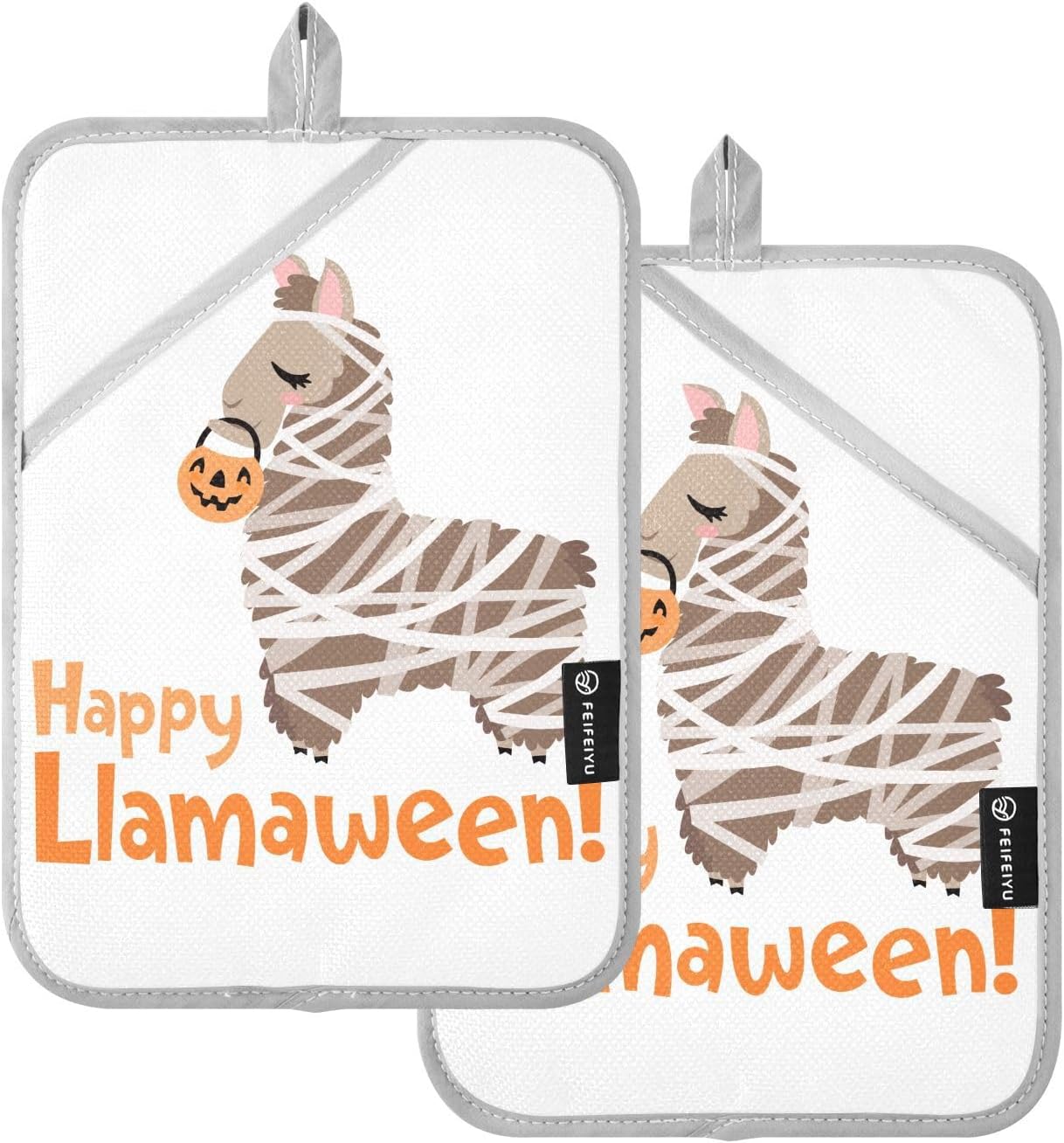Perfect Halloween Trick or Treat Potent Pot Holder Set for Llamas