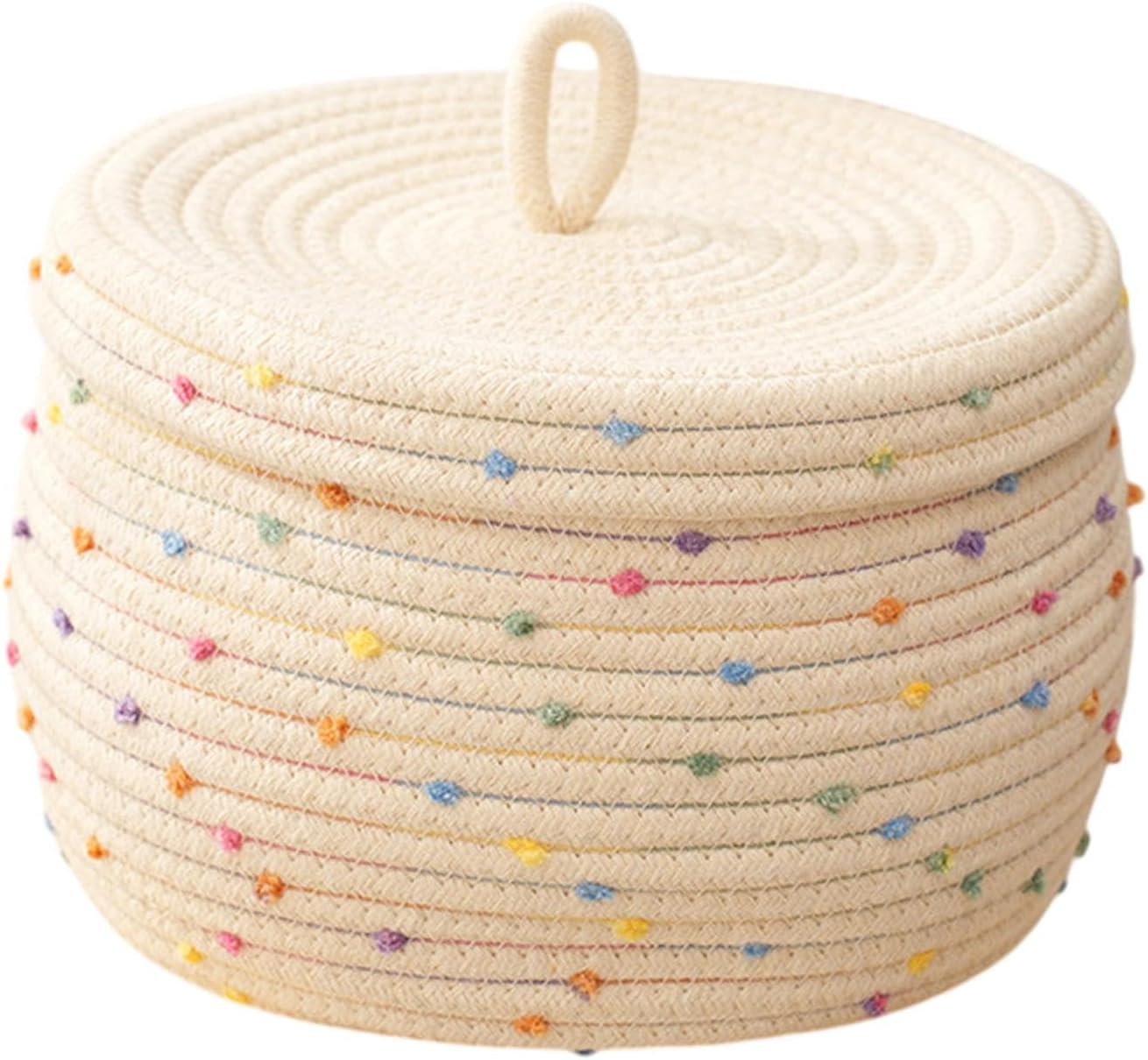 Elegant Round Storage Basket with Lid - Keep Your Room Organized