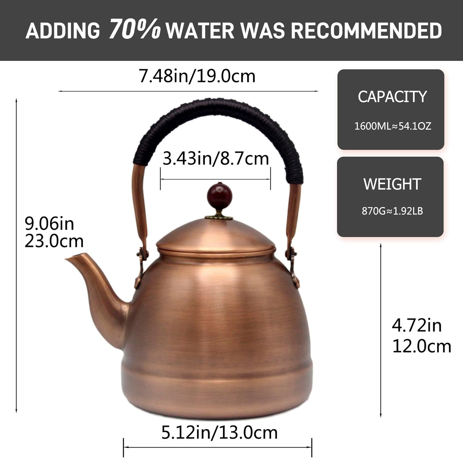 Copper Cup 541oz Tea Kettle