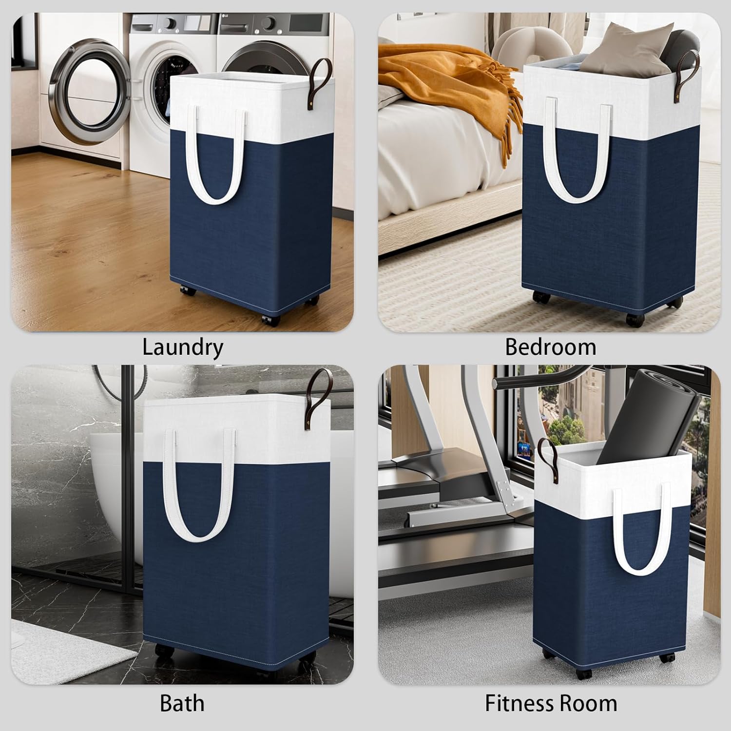 HomeHacks 75L Rolling Laundry Basket with Wheels