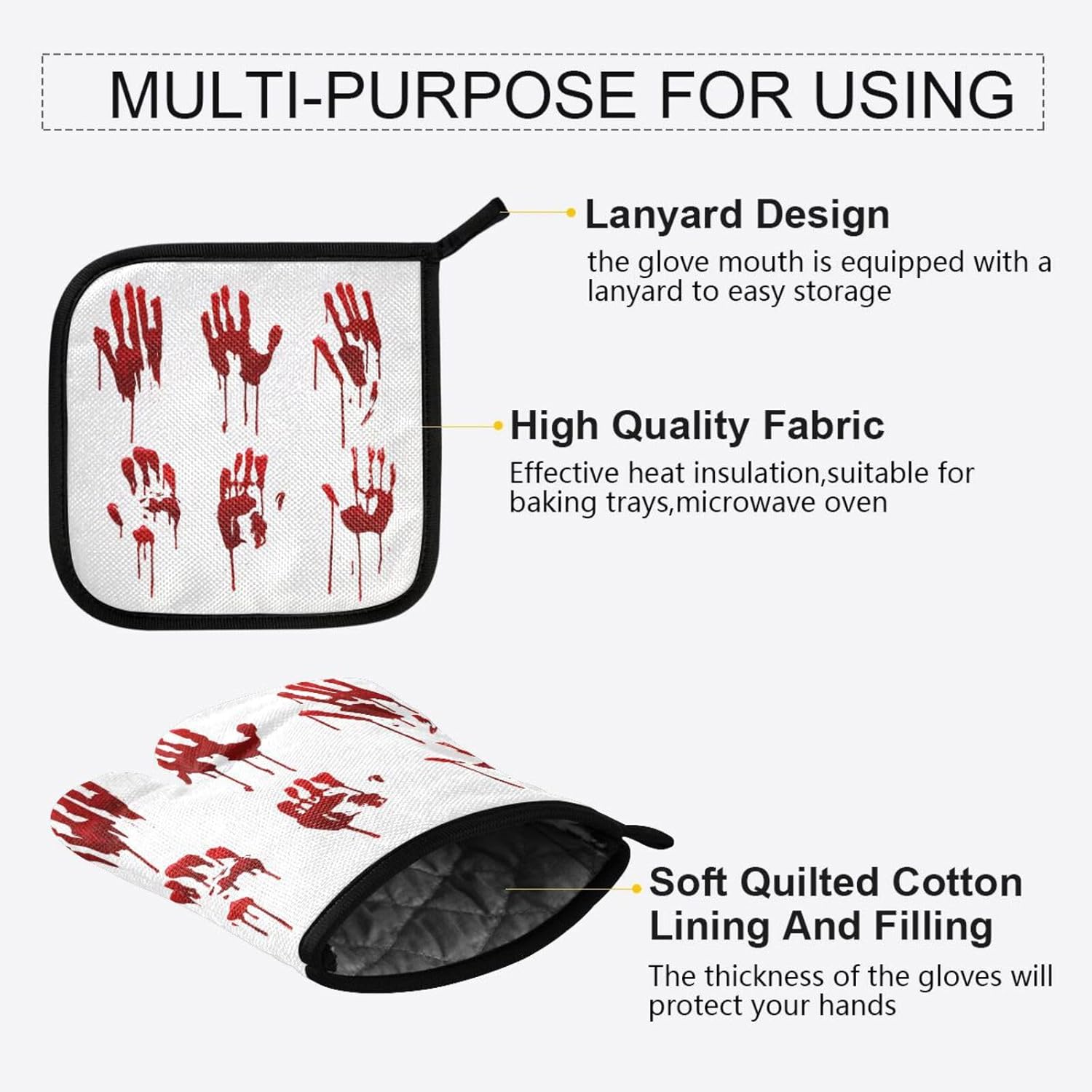 Fygkptb Halloween Bloody Hand Prints Set