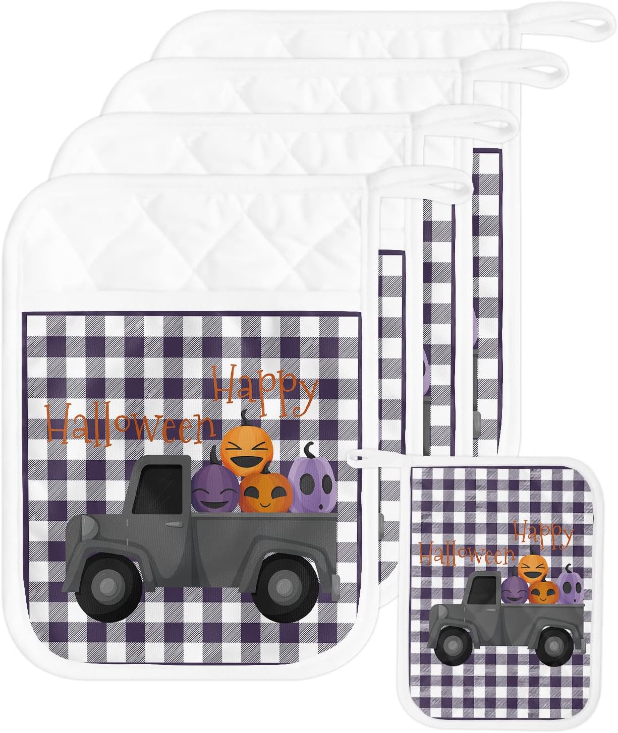 Happy Halloween Heat-Resistant Potholder with Pocket