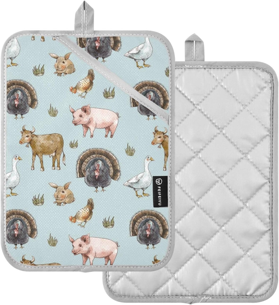 Potholder Goose Cow Chicken Pig Pot Holder Set of 2
