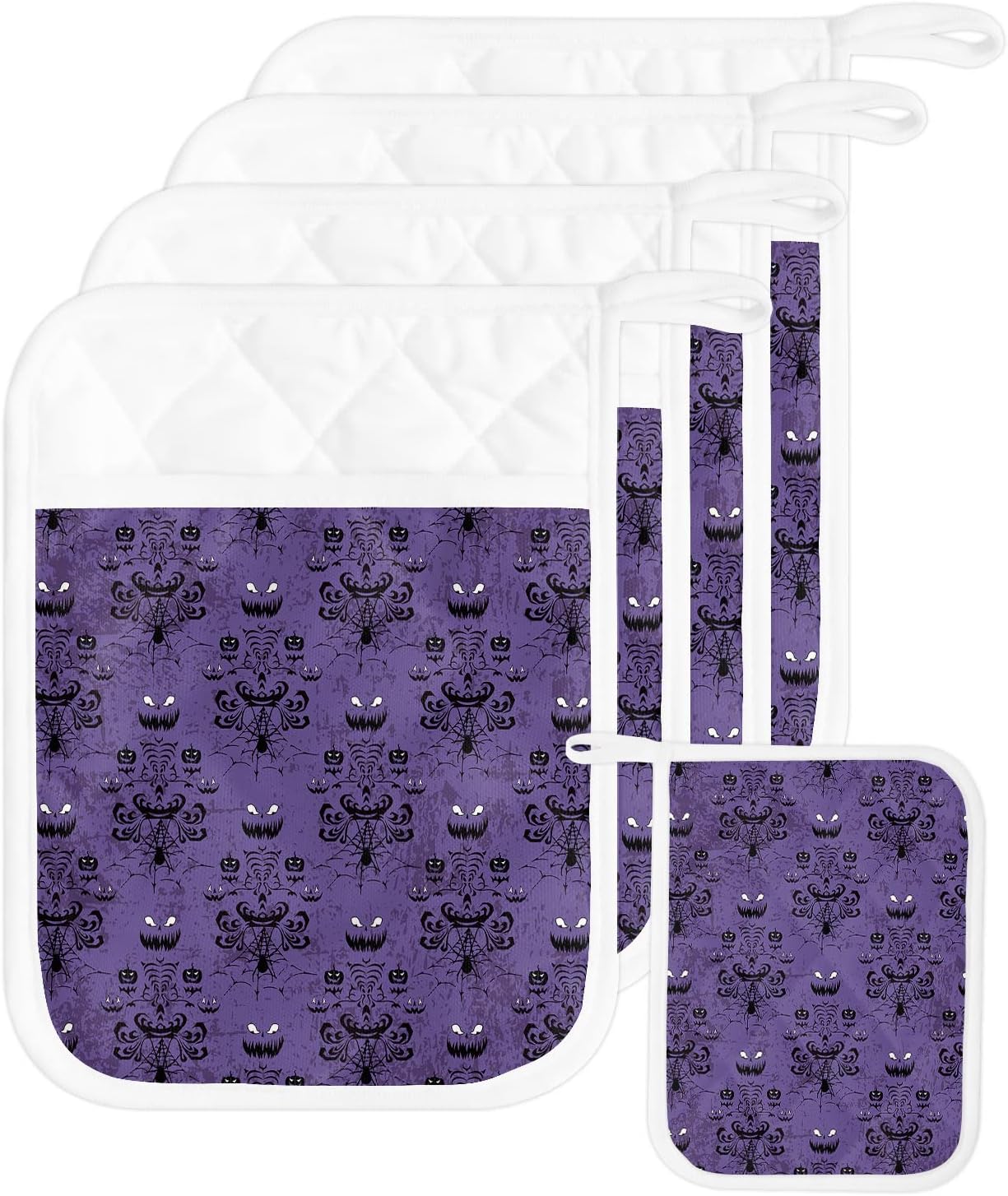 Halloween Ghost Pumpkin Pot Holder Set