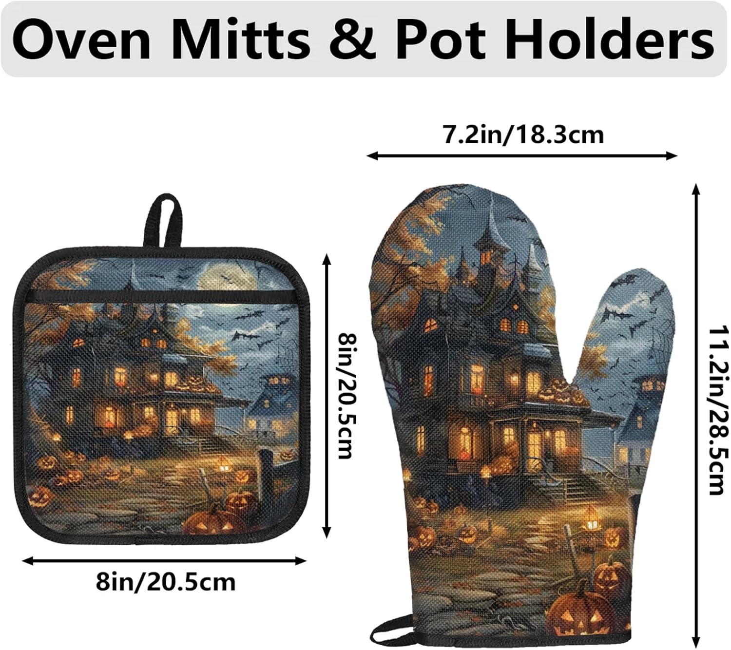 Festive Halloween Treat tropicallife oven mitts pot holders set C tropicallifecom