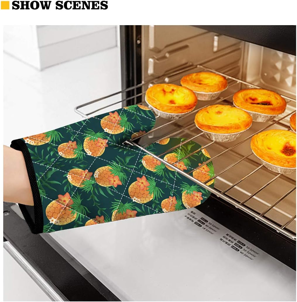 KEIAHUAN Tribal Oven Mitts Set Heat-Resistant Anti-Slip Premium Cooking Gloves