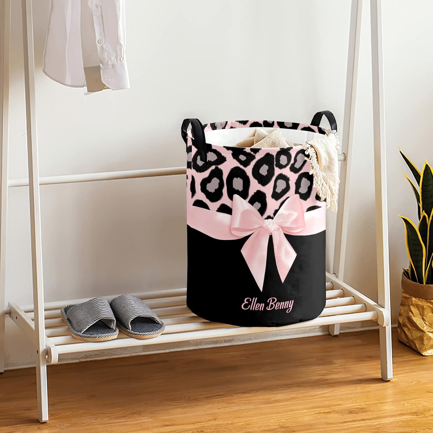 Personalized Leopard Pattern Laundry Basket