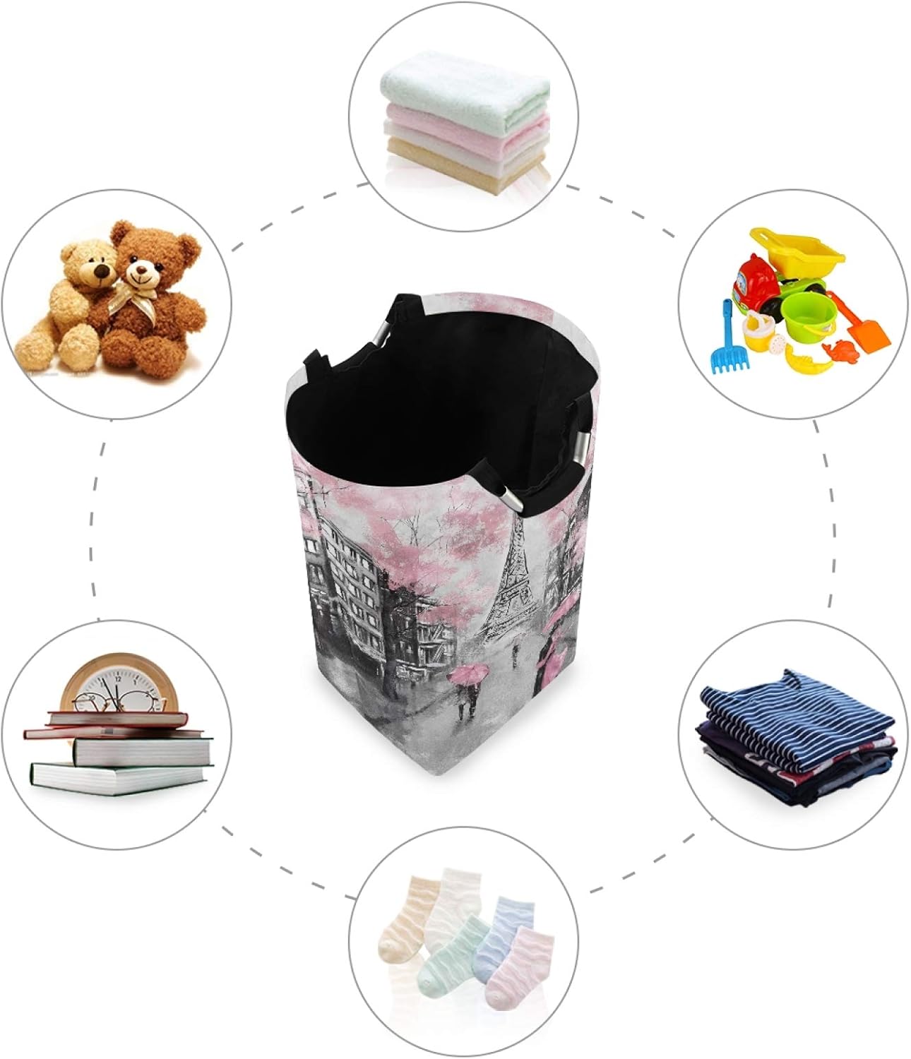 Stylish Eiffel Tower Laundry Hamper Basket