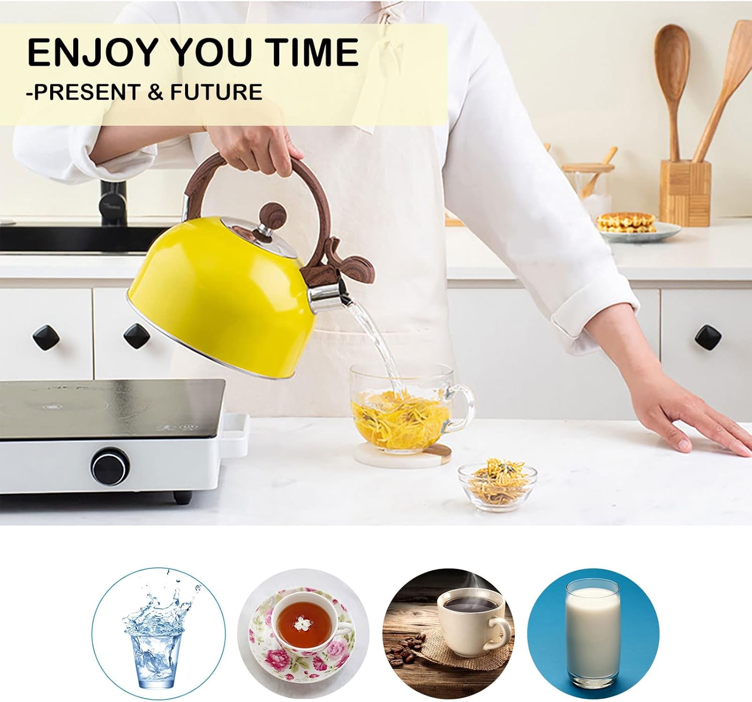 Livefunni Whistling Stove-Top Tea Kettle 25L
