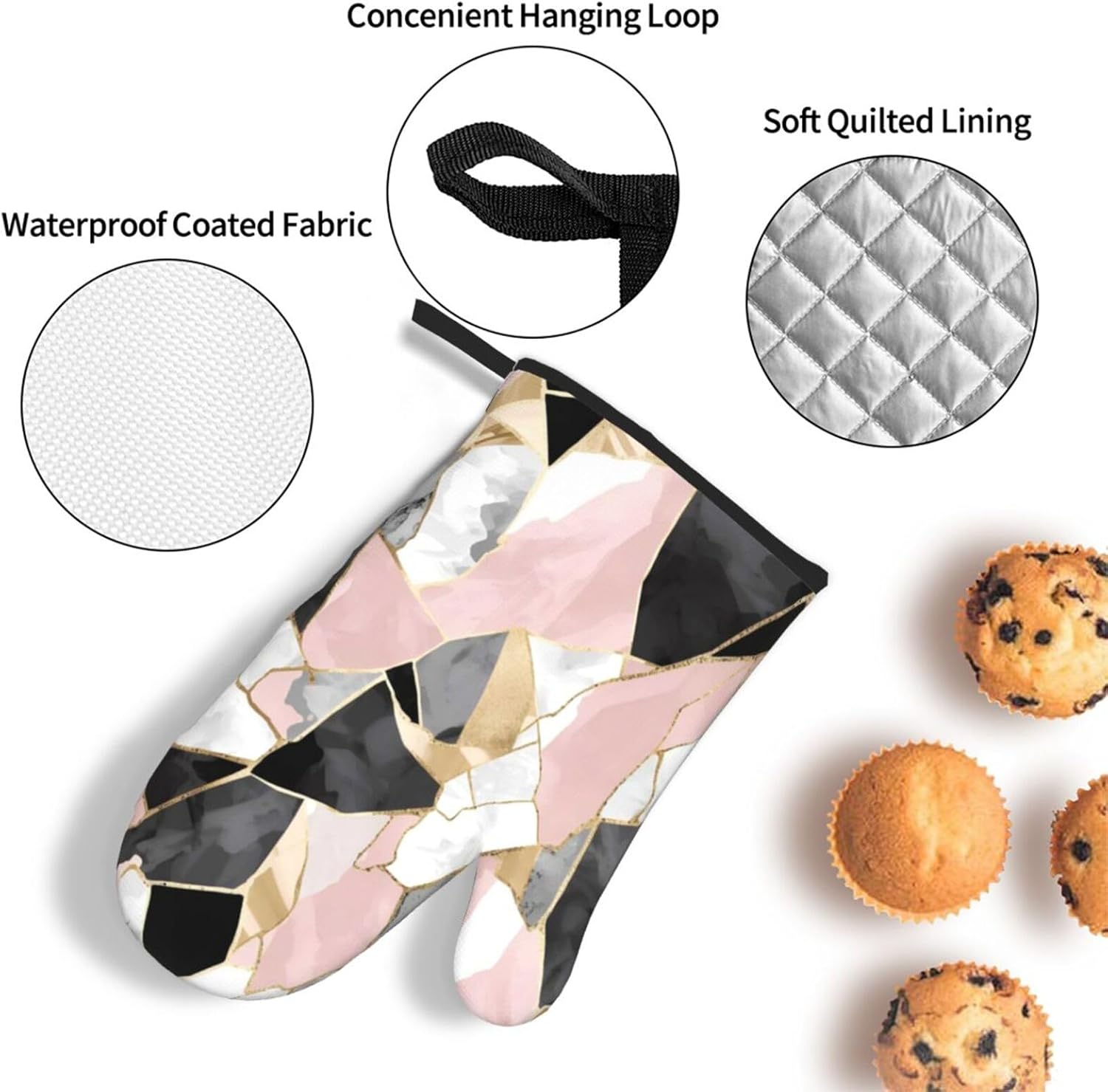 Chefs Choice Heat-Resistant Oven Mitts Pot Holders Set of 3