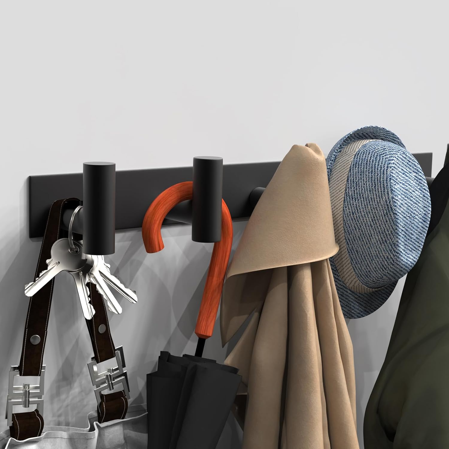 Spot-on 5-Hook Wall Hook for Coats Hats and Towels
