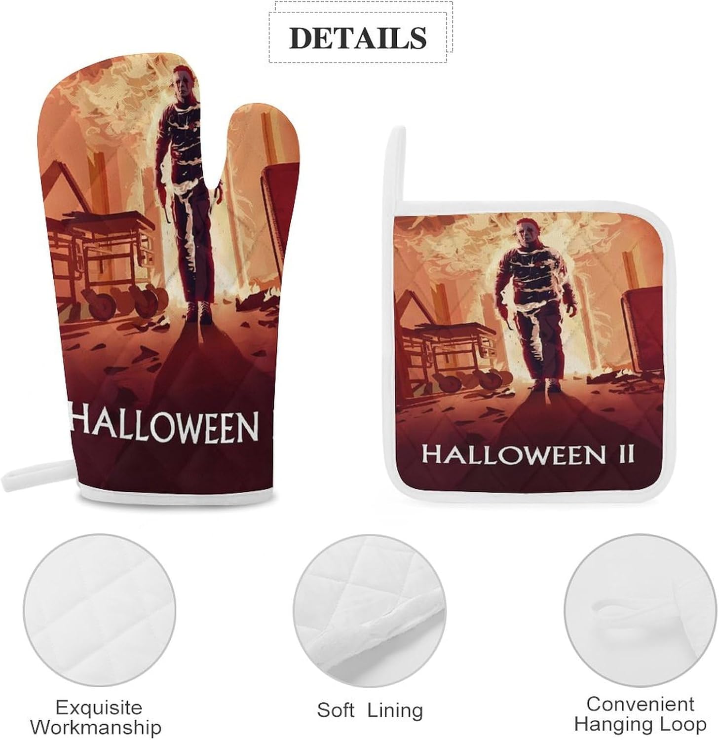 Oven Mitts and Pot Holders Set for Halloween