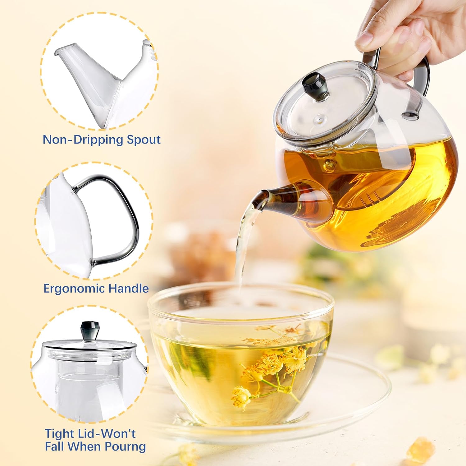 GlazzKraft Glass Teapot