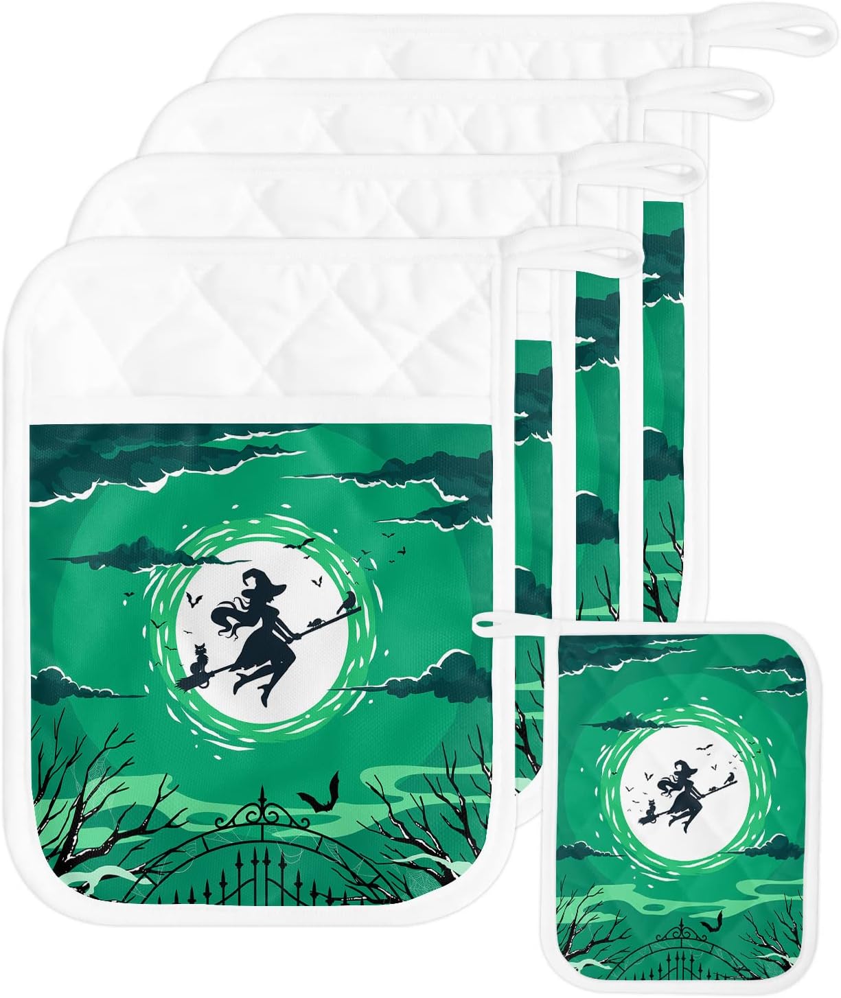 HilariousM Halloween Flying Witch Pot Holder