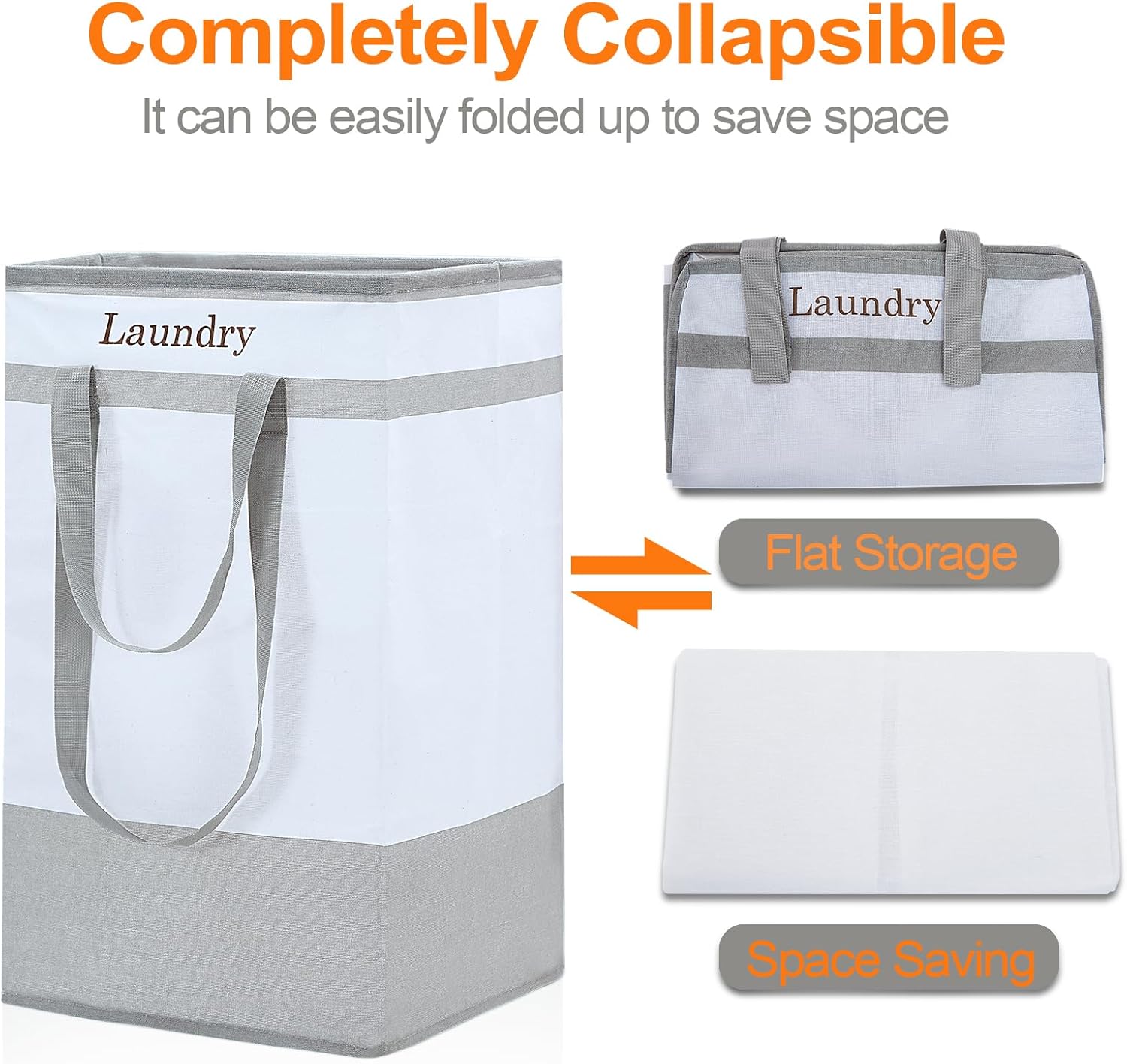 Two-Piece Collapsible Laundry Hamper for Bathroom Storage