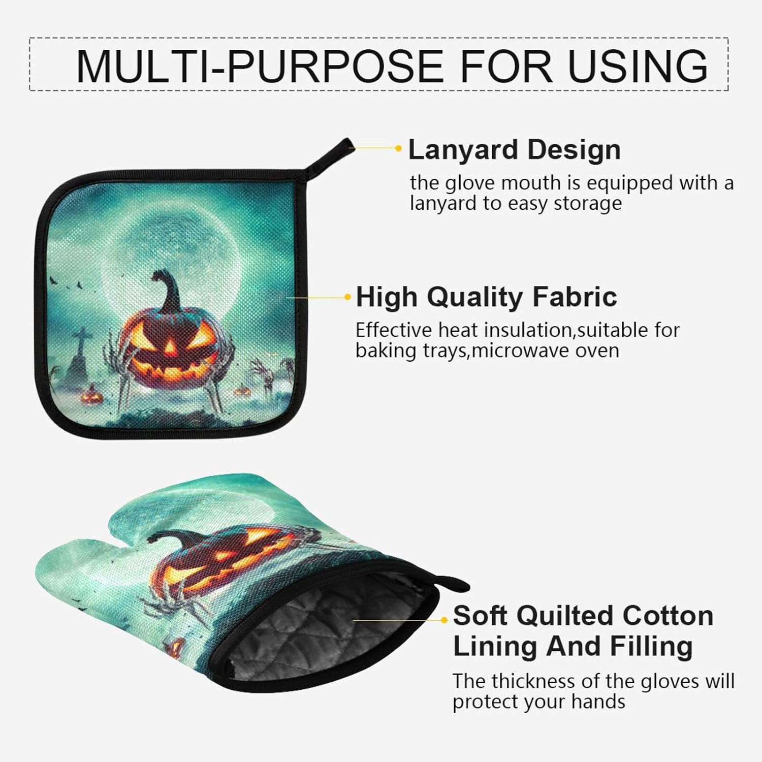 Trick or Treat Halloween Oven Mitts Set