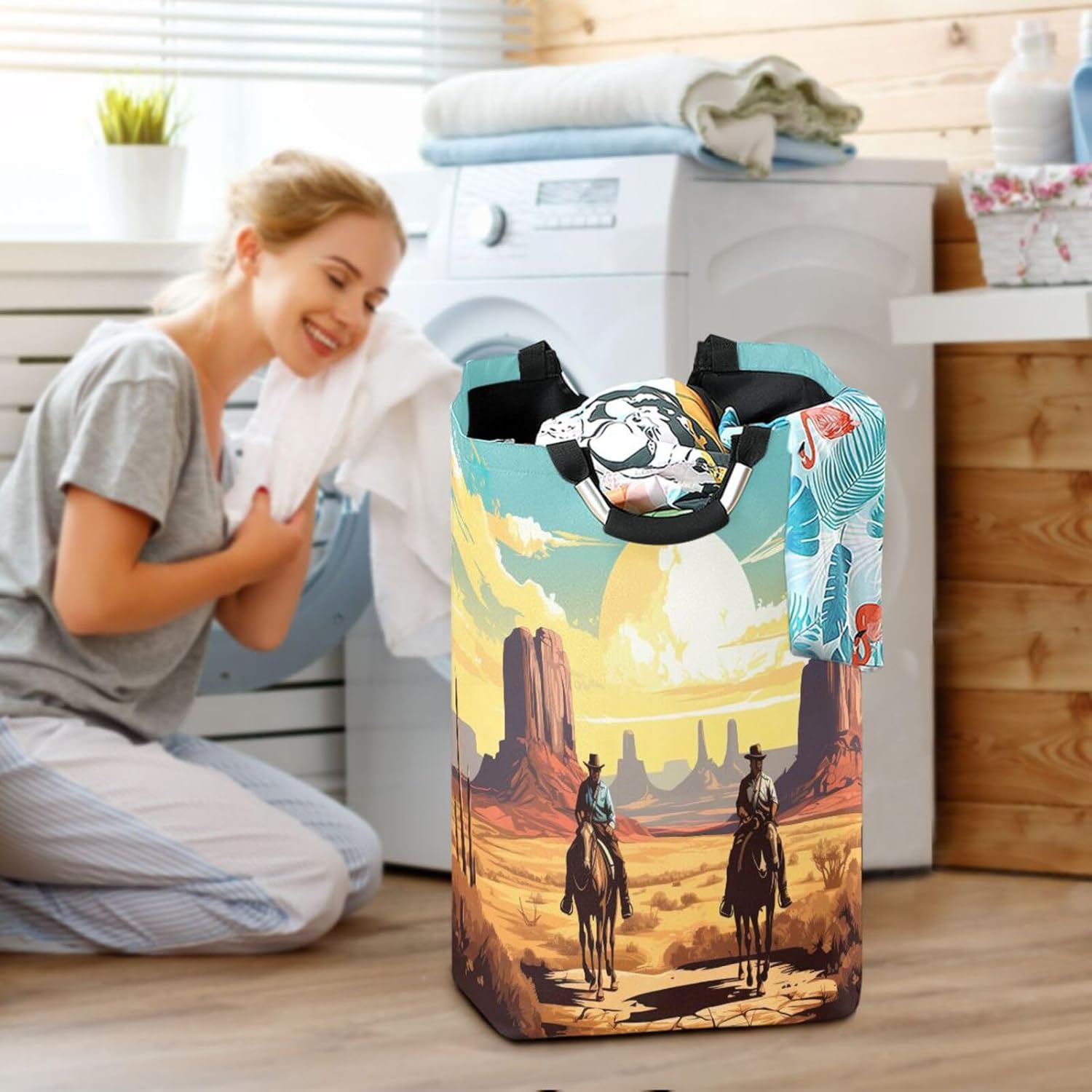 Kigai Collapsible Laundry Basket with Handles statements