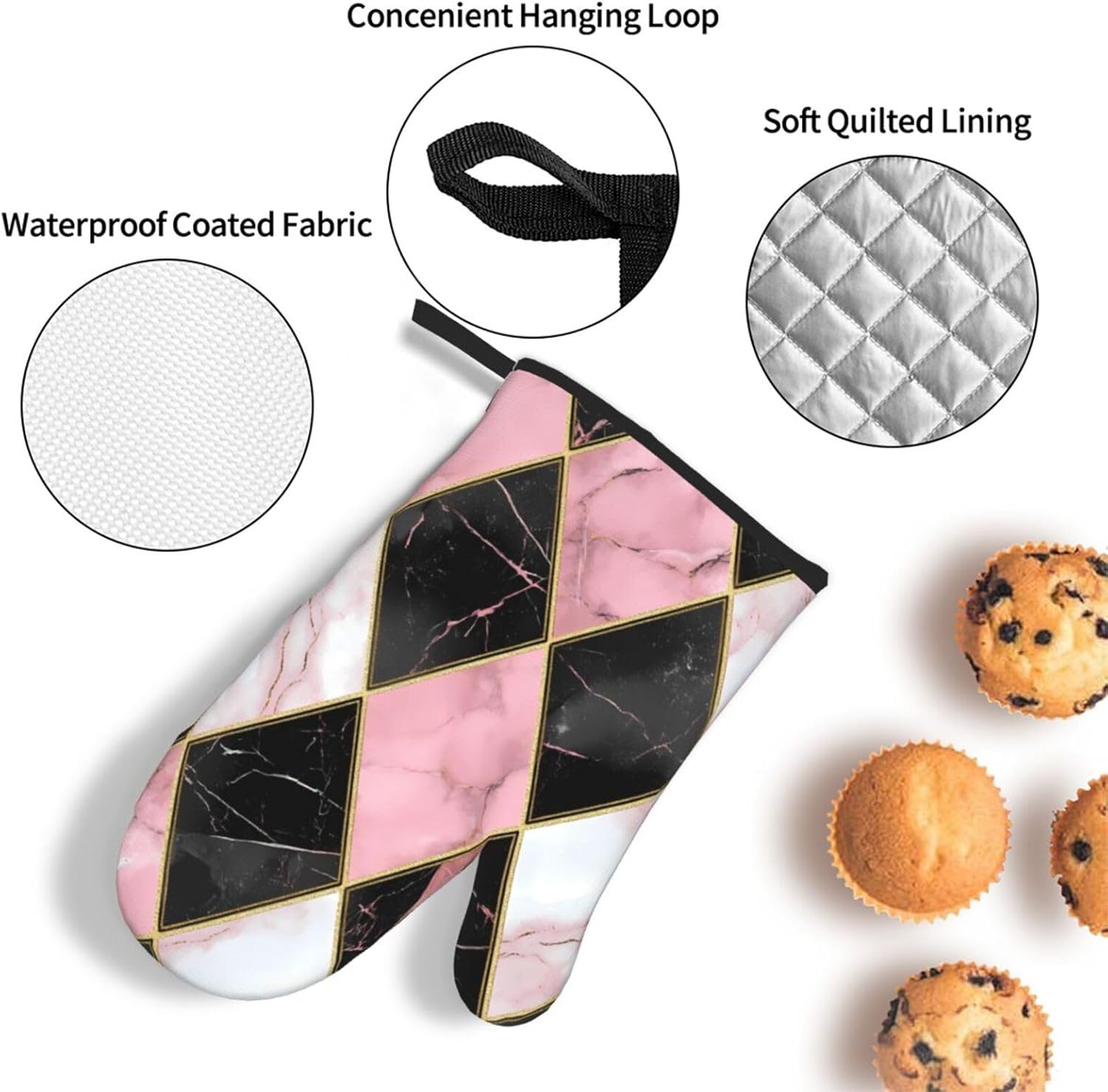 Oven Mitts Pots Holders Set Heat-Resistant Gloves for Grilling Baking