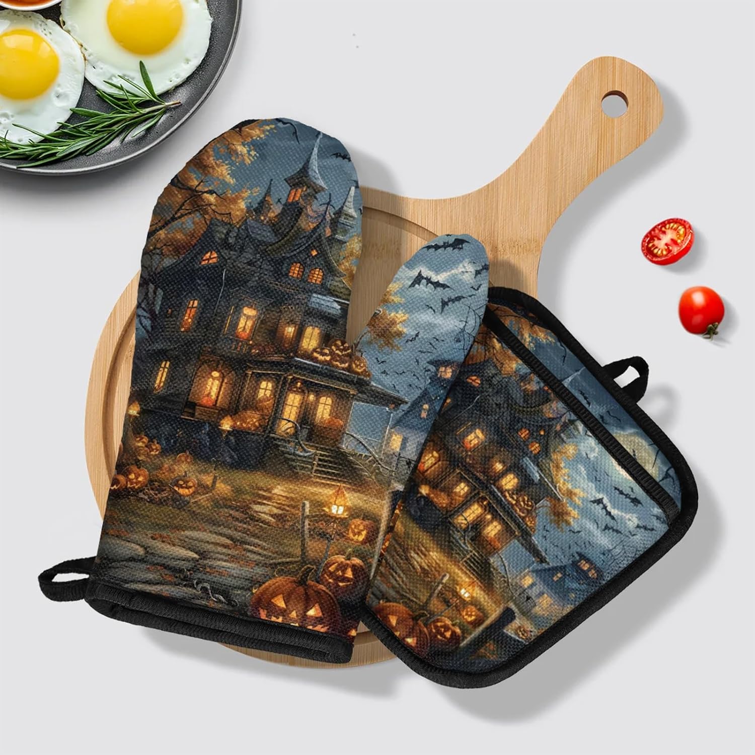 Festive Halloween Treat tropicallife oven mitts pot holders set C tropicallifecom