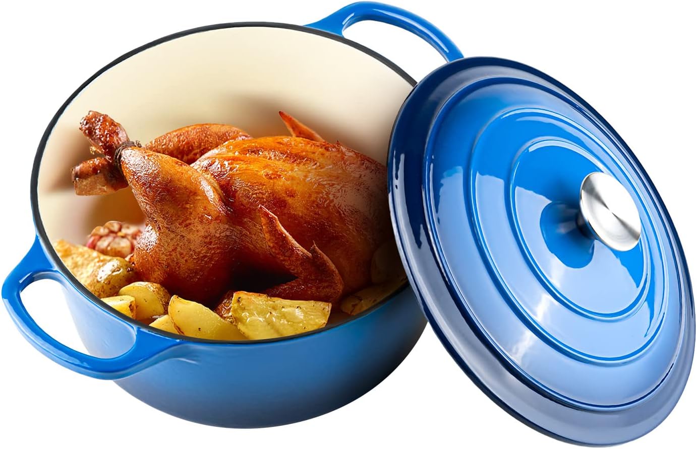 Miereirl 6 Qt Enameled Dutch Oven with Lid and Dual Handles