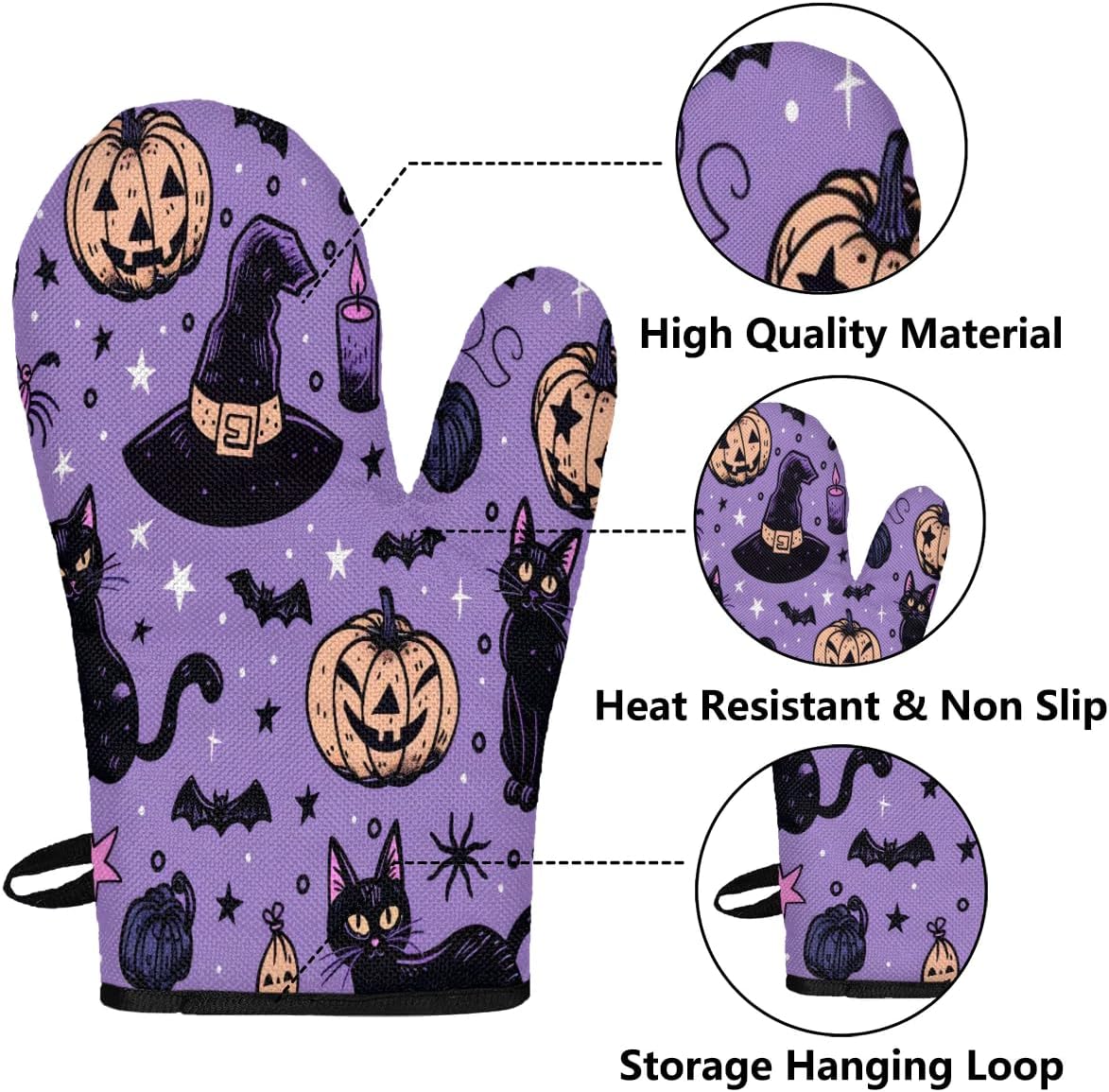 Halloween Oven Mitts Pot Holders 3pc Set