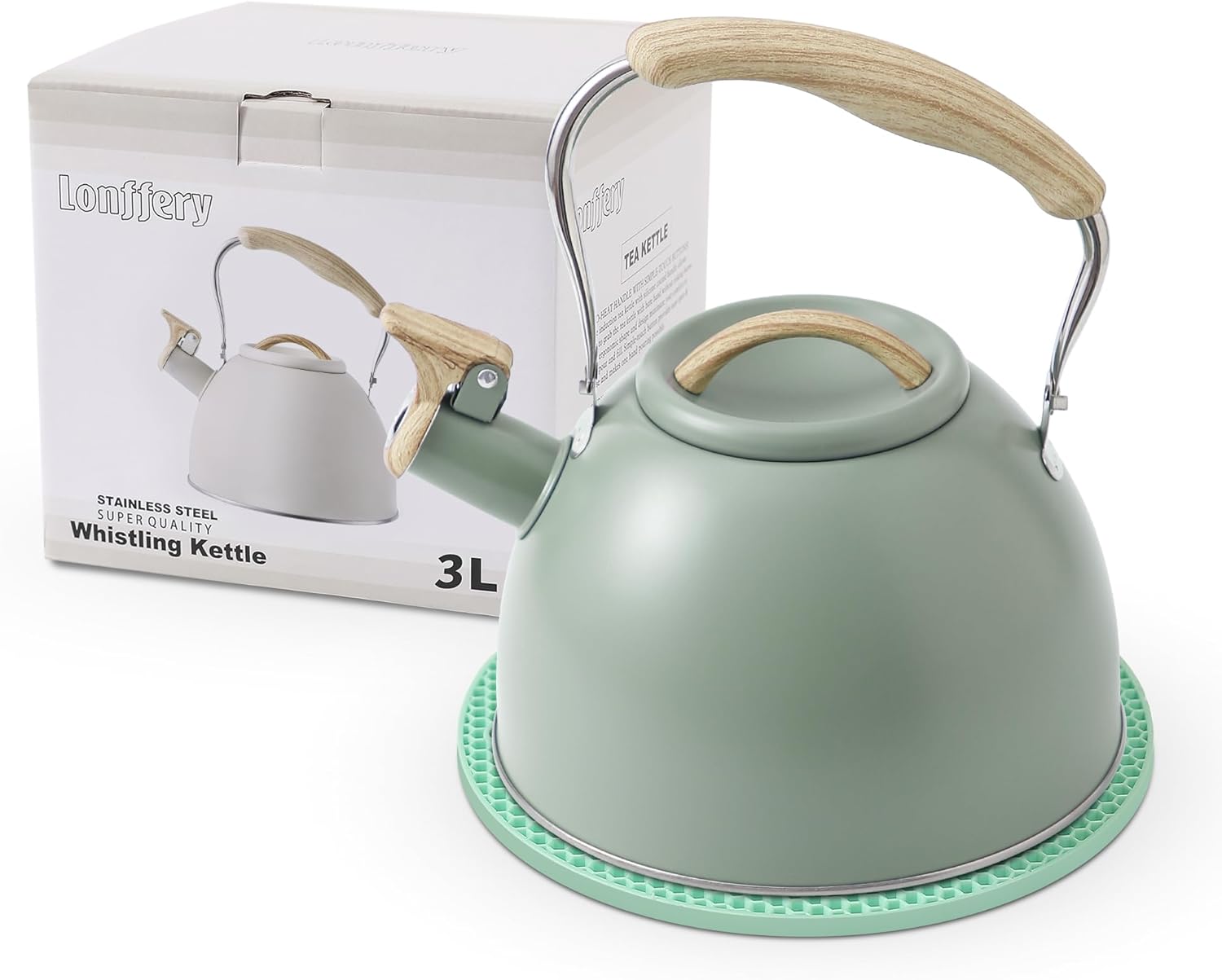 WHISLING Tea Kettle with Silicone Handle 32 QT