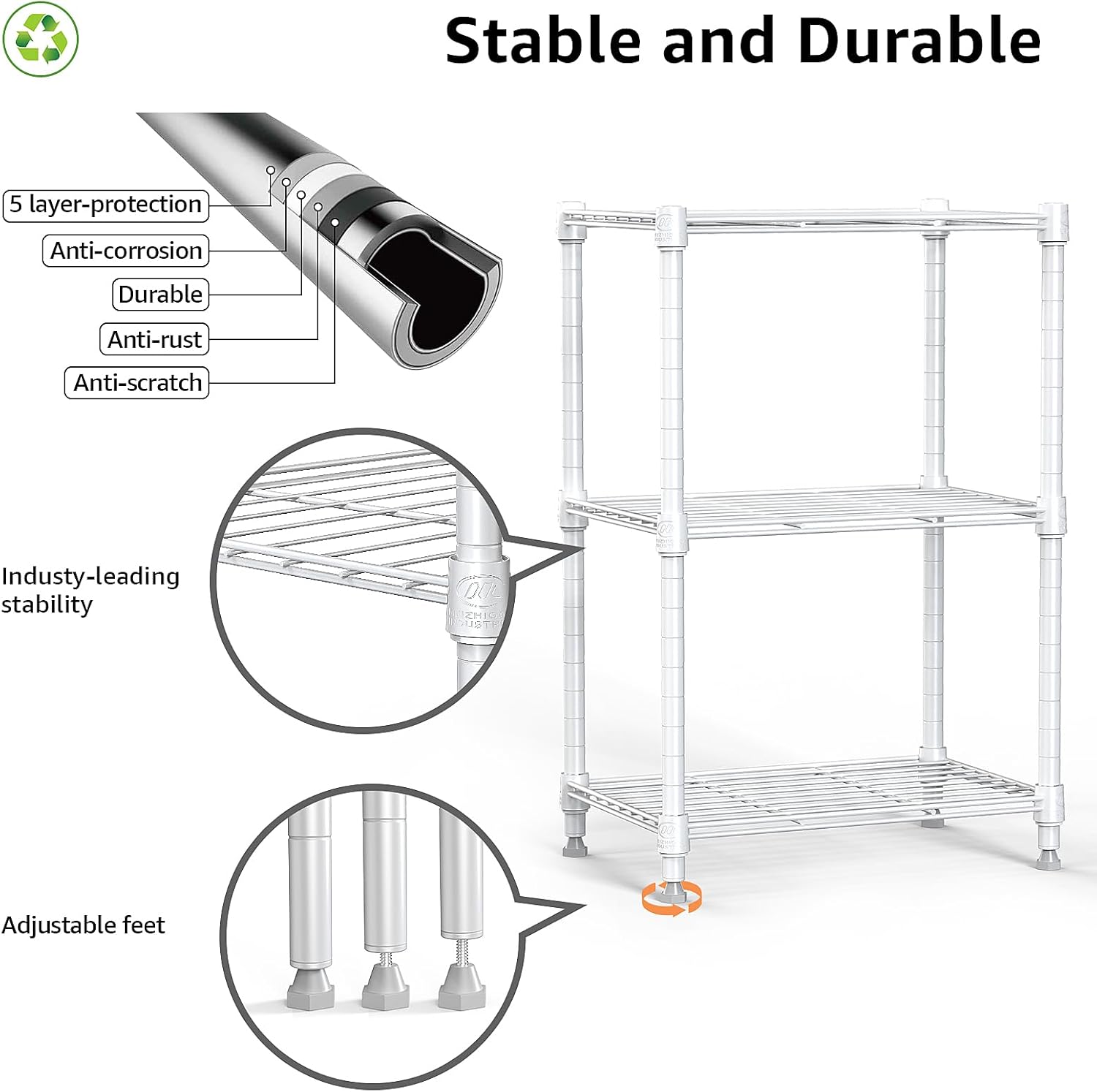 Versatile 450 lbs Steel Wire Storage for Home Kitchen