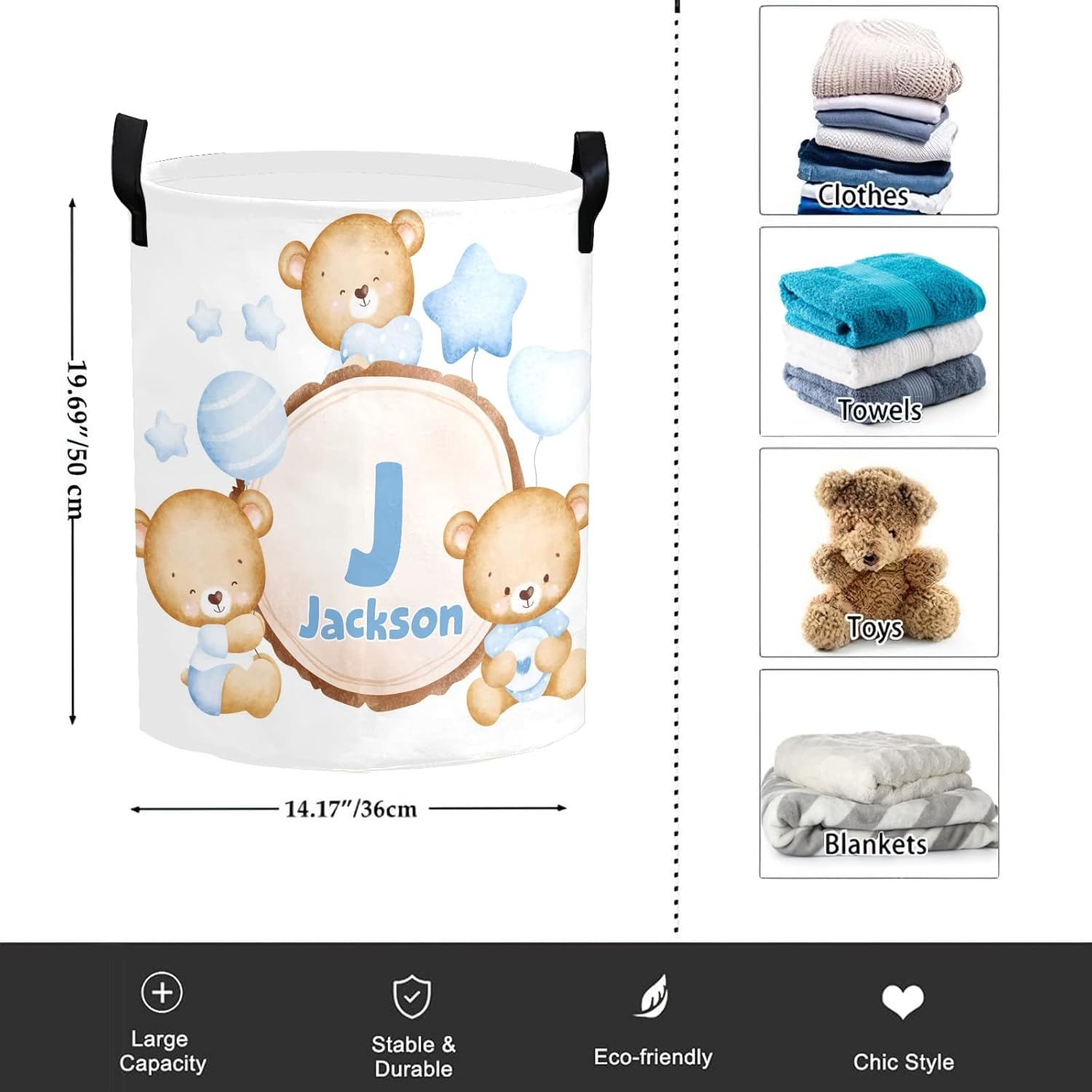 Cute Bear Blue Personalized - Extra Space Organization