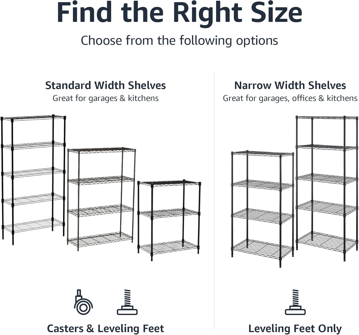 Adjustable Steel Wire Rack for Kitchen Garage Storage