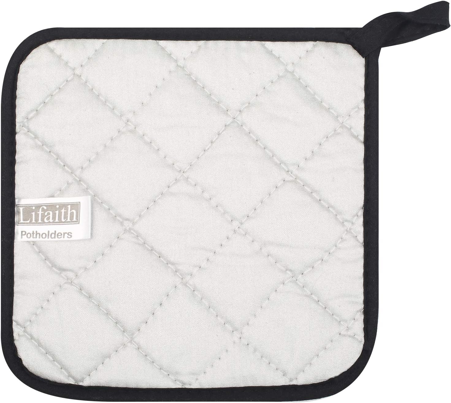5 Black Cotton Potholders Heat Resistant