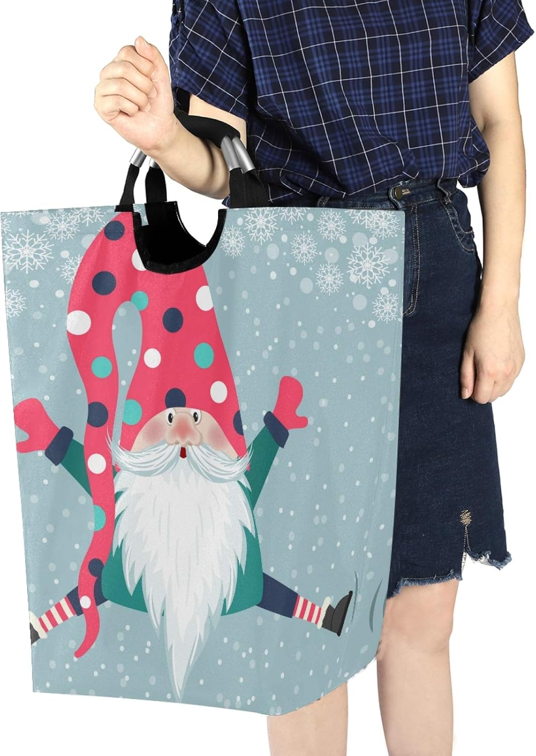 Susiyo Christmas Jolly Gnome Folding Laundry Basket