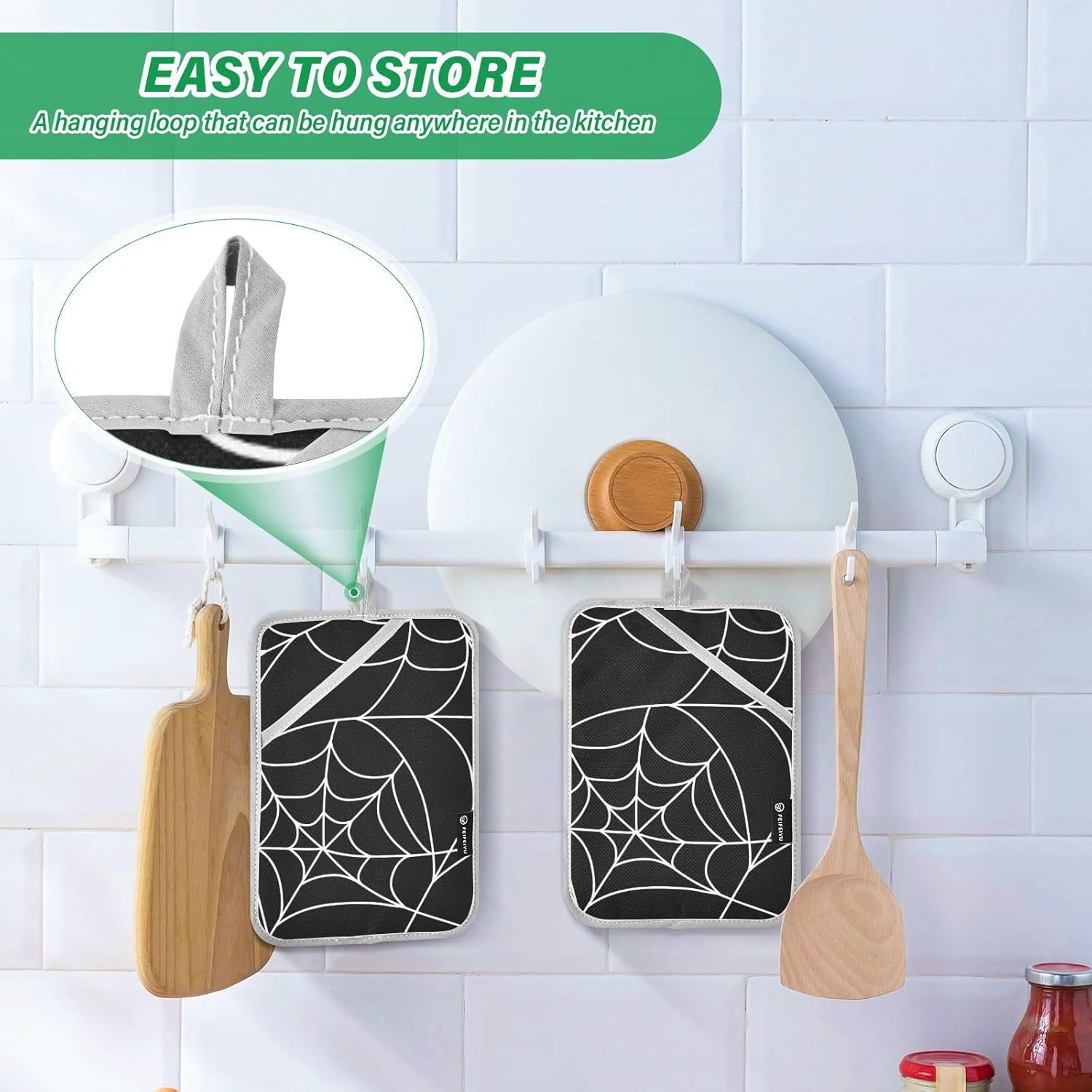 Halloween Spider Web Pot Holder SetOURVII