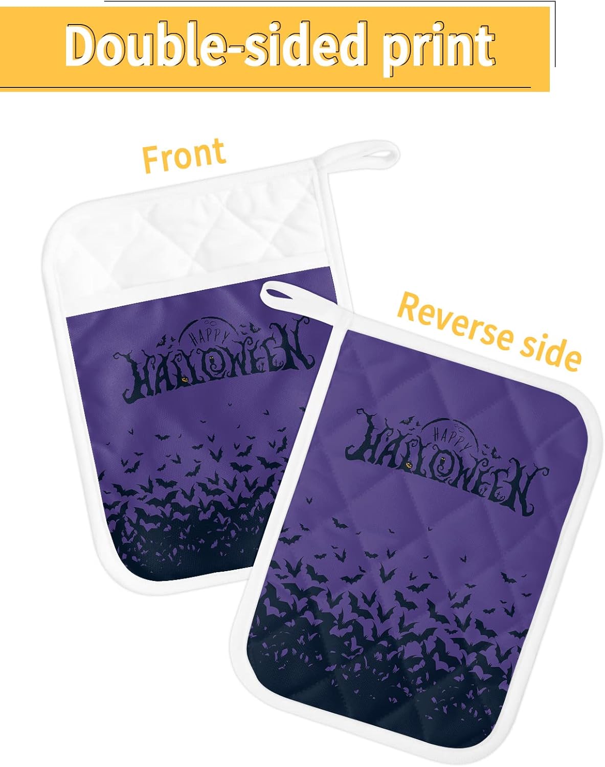 Halloween Spooky Bat 5-Piece Pot Holder Set