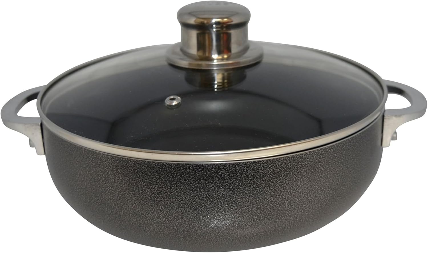 IMUSA 32Qt Nonstick Charcoal Caldero with Glass Lid