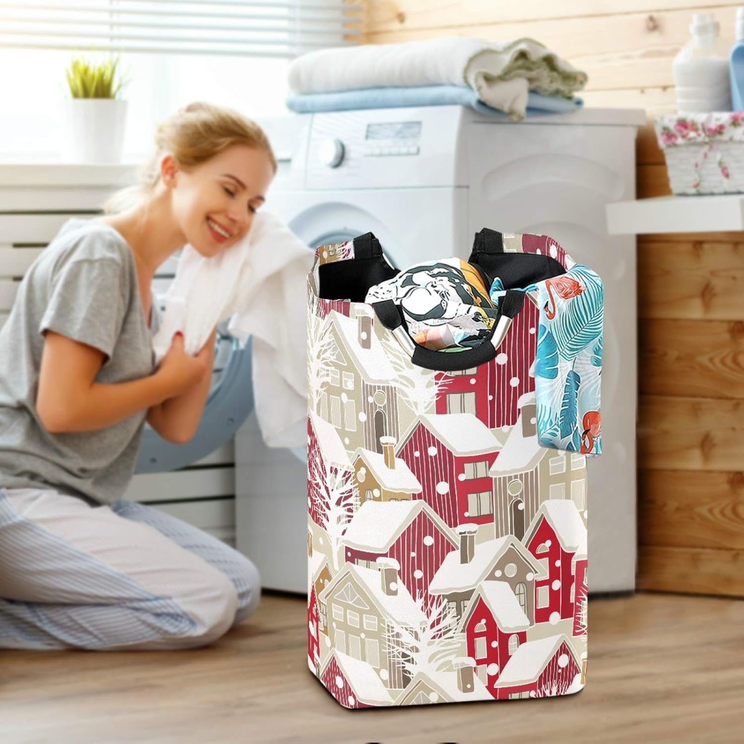 Semi-Transparent Collapsible Latex Laundry Basket