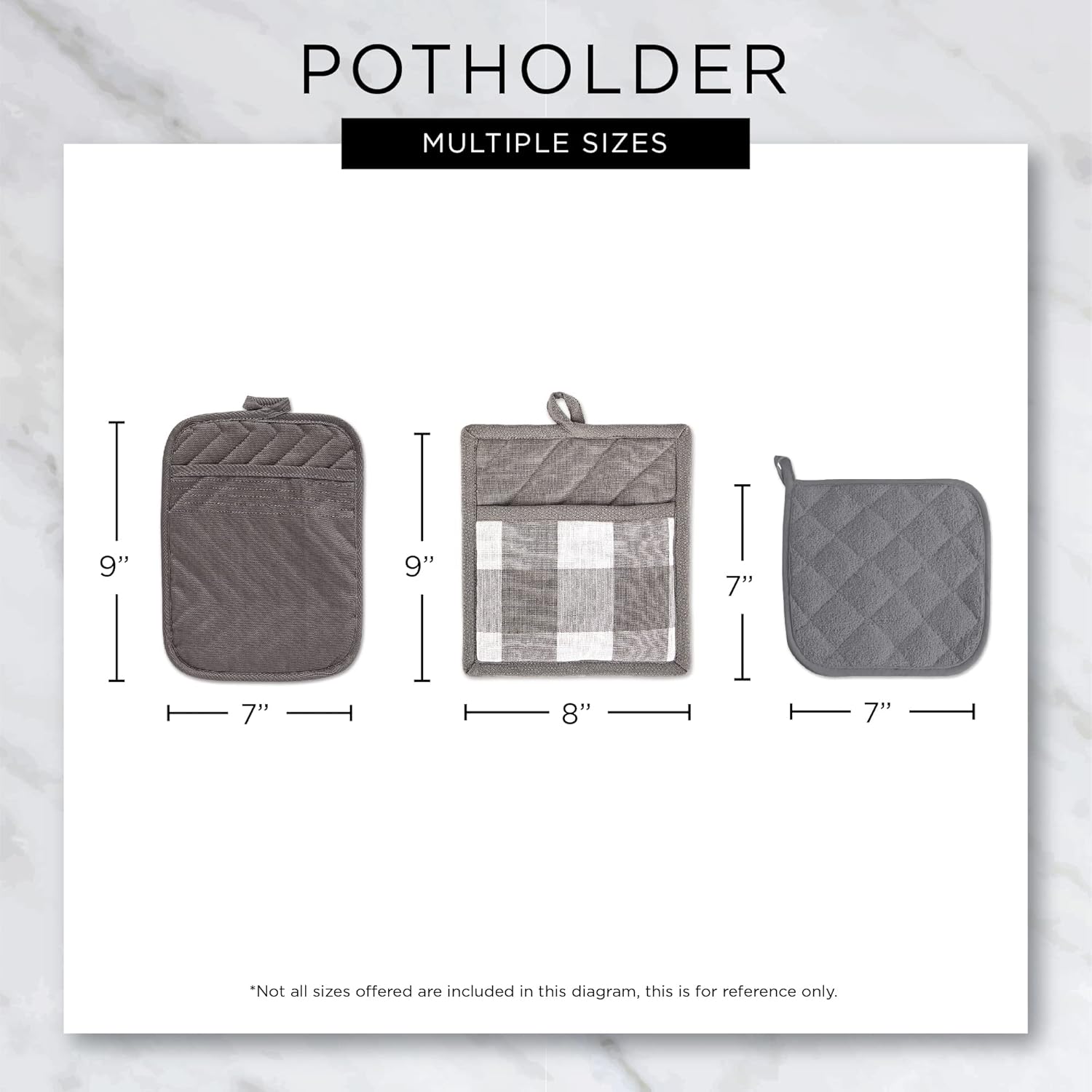 Gingham Kitchen Potholders Set