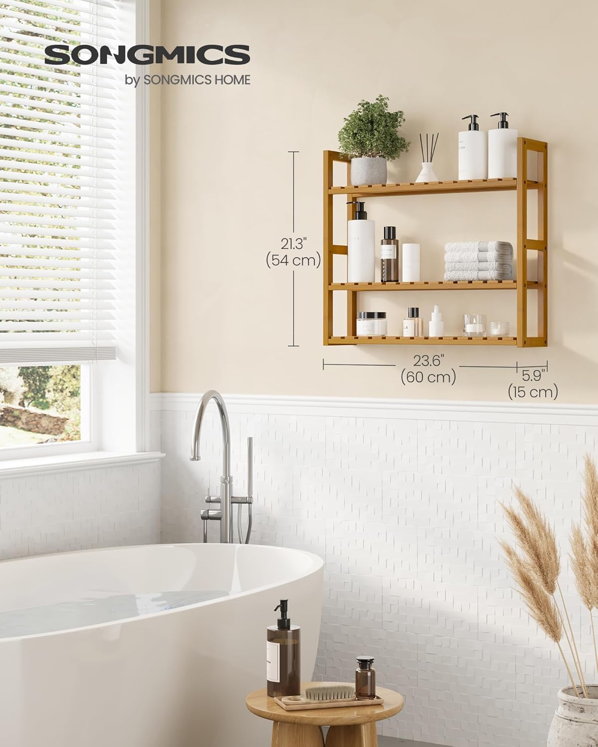 Sturdy Bamboo Storage Shelf for Home