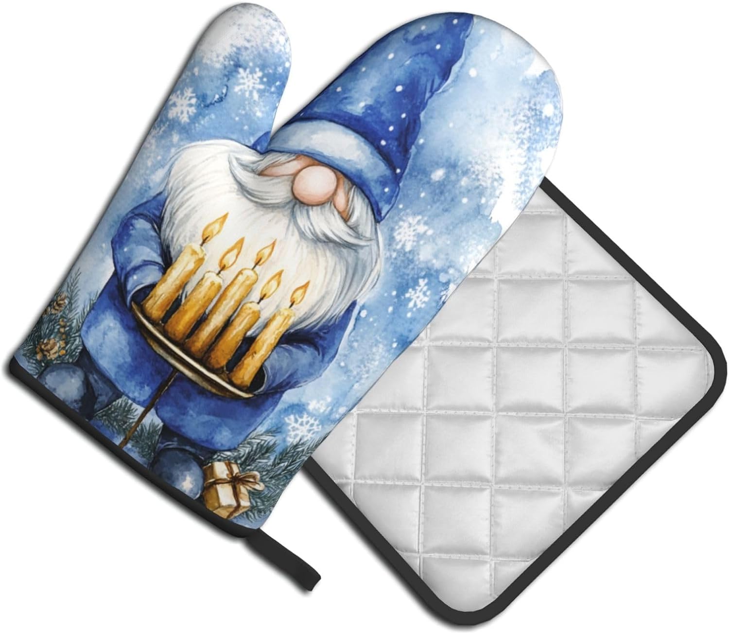 Hanukkah Gnome Oven Mitts Pot Holders