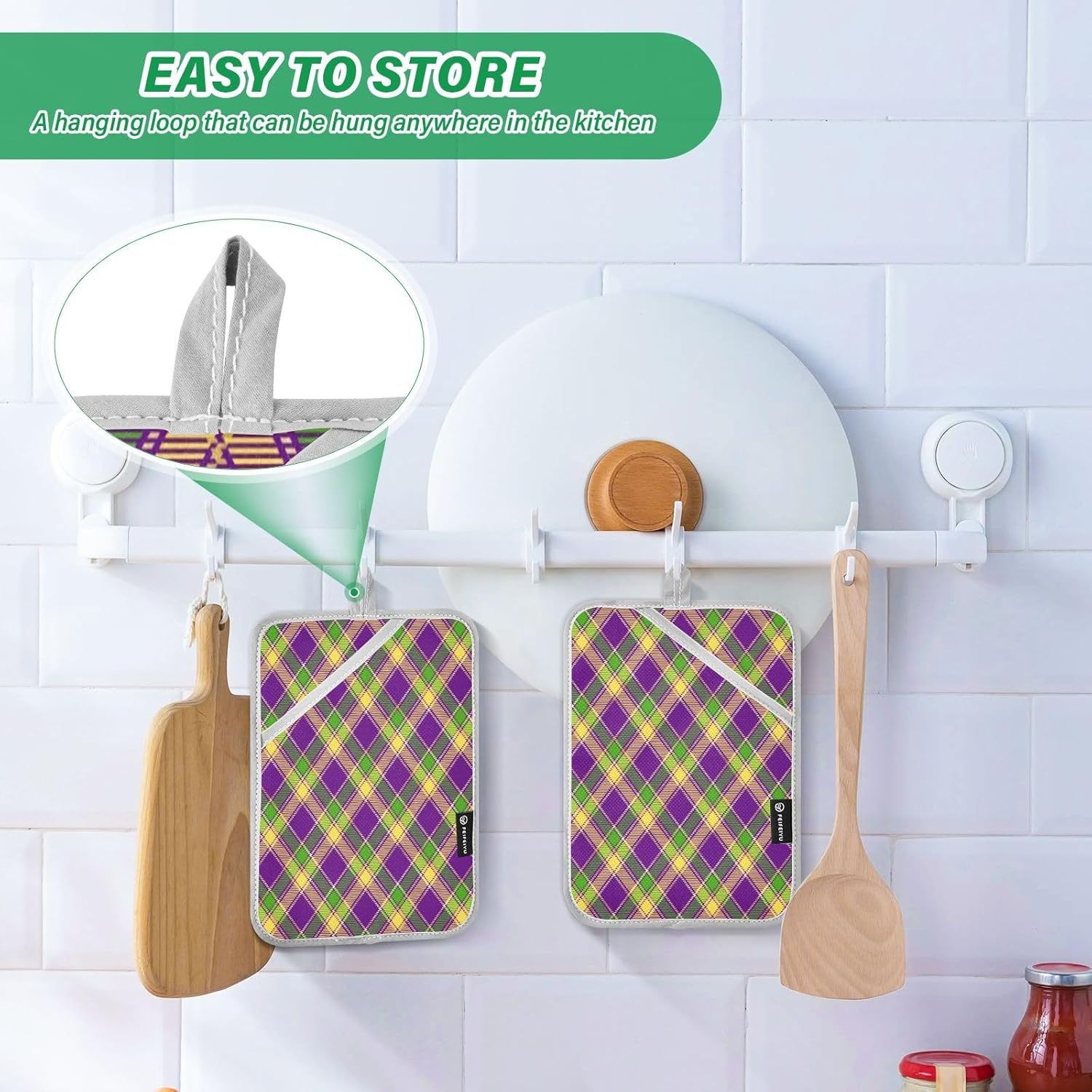 Double-Thickness Potholders Set Heat-Resistant Durable
