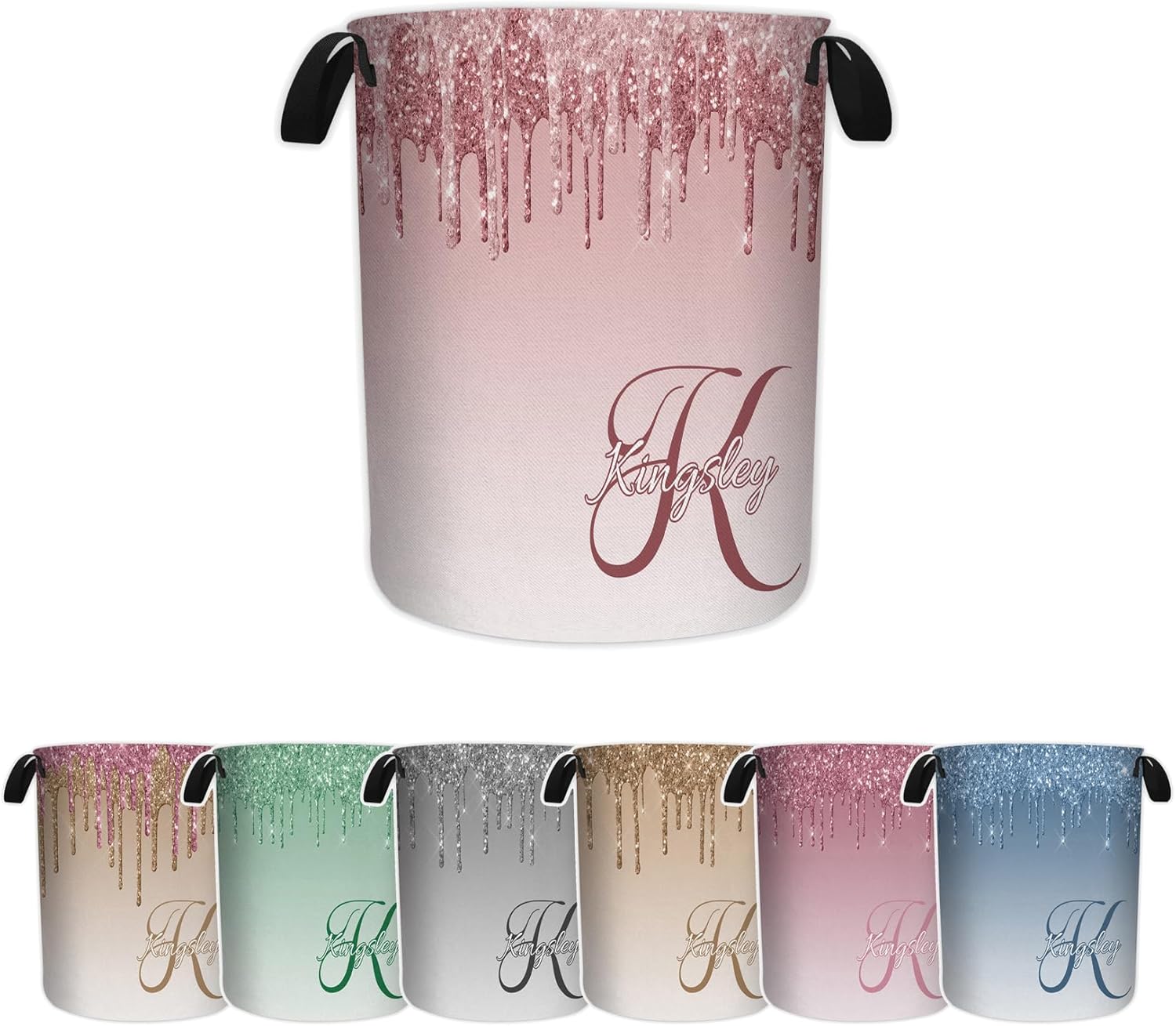 Personalized Glitter Name Laundry Hamper