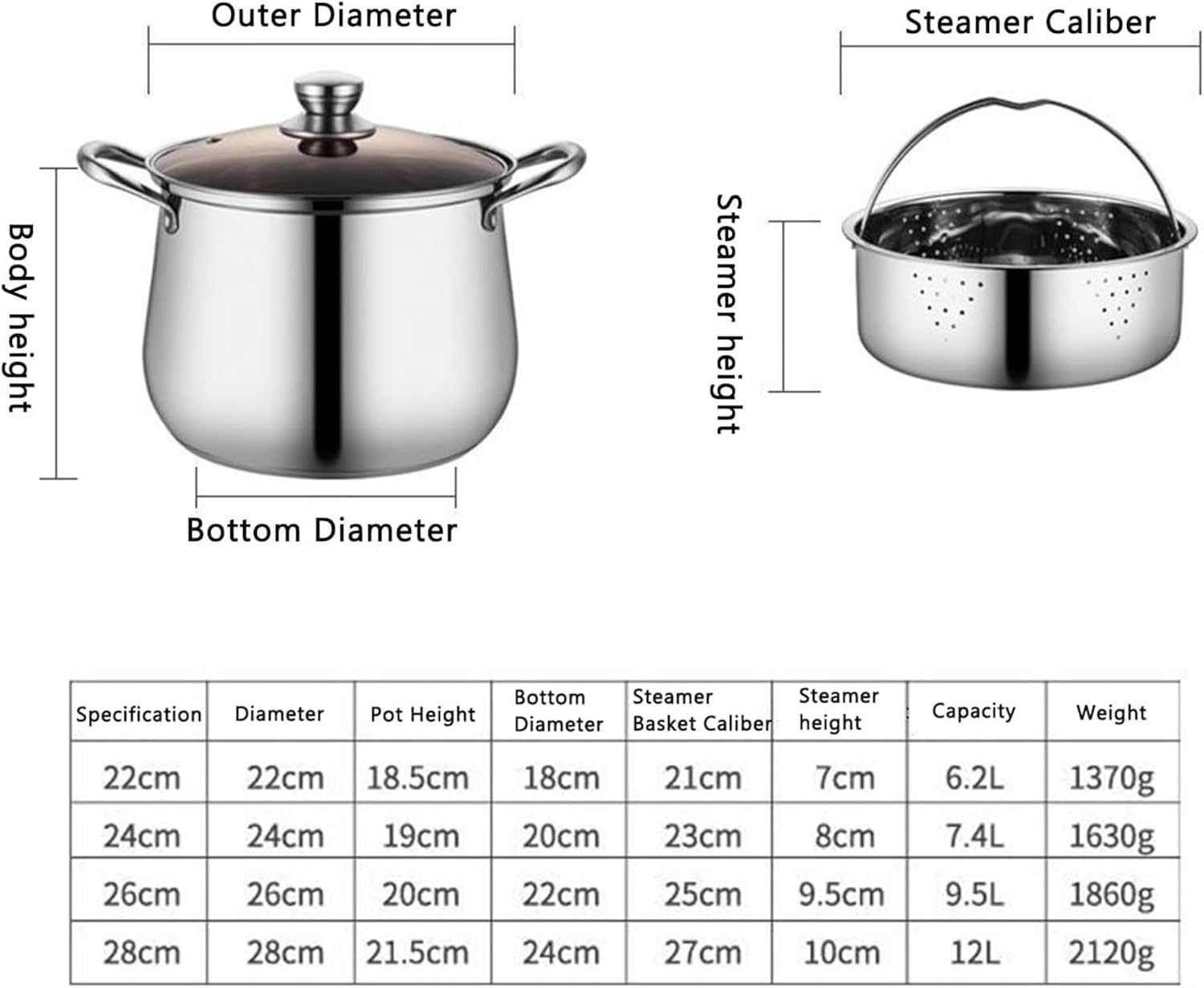 Stainless Steel Seafood Oyster Steamer Pot for Cooking